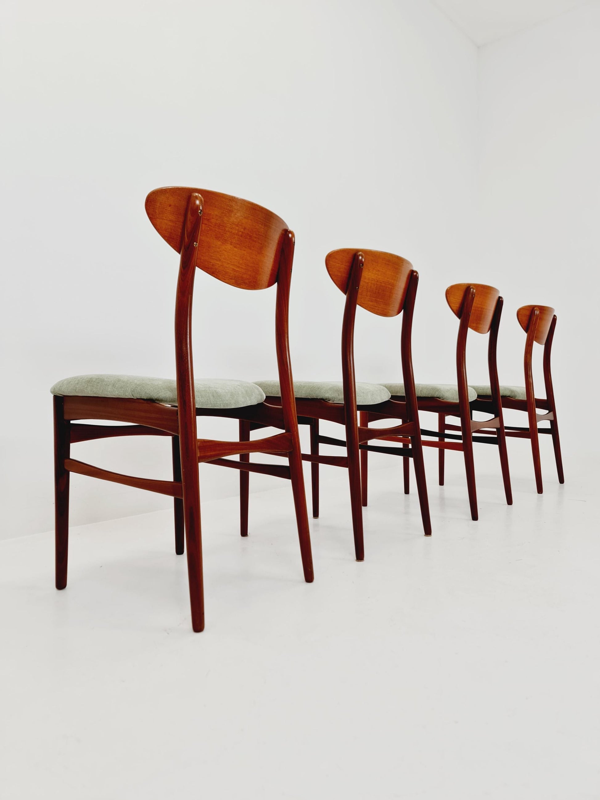 Vintage Danish solid teak dining Chairs By Lübke Germany , 1960s, Set of 4