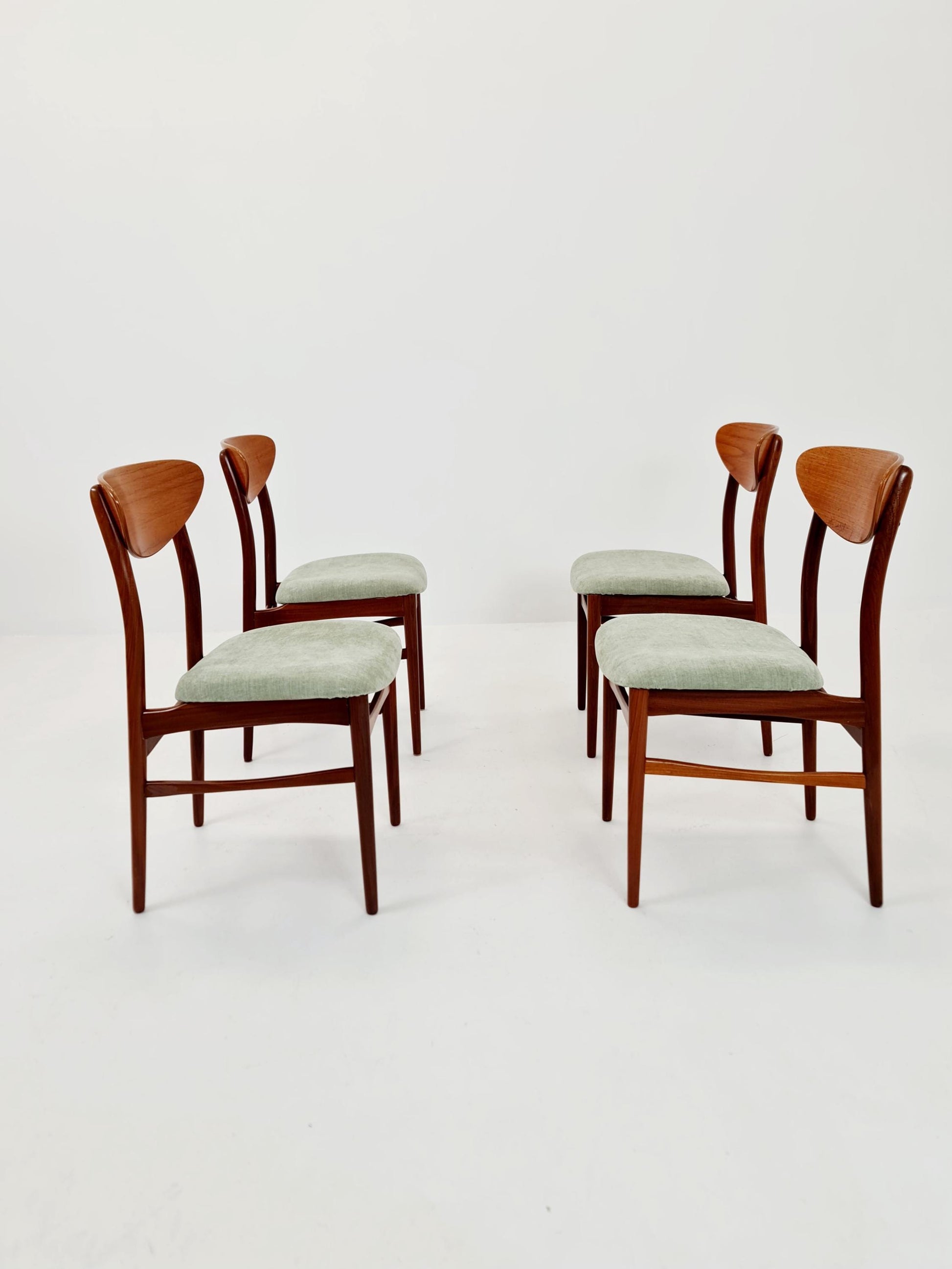 Vintage Danish solid teak dining Chairs By Lübke Germany , 1960s, Set of 4