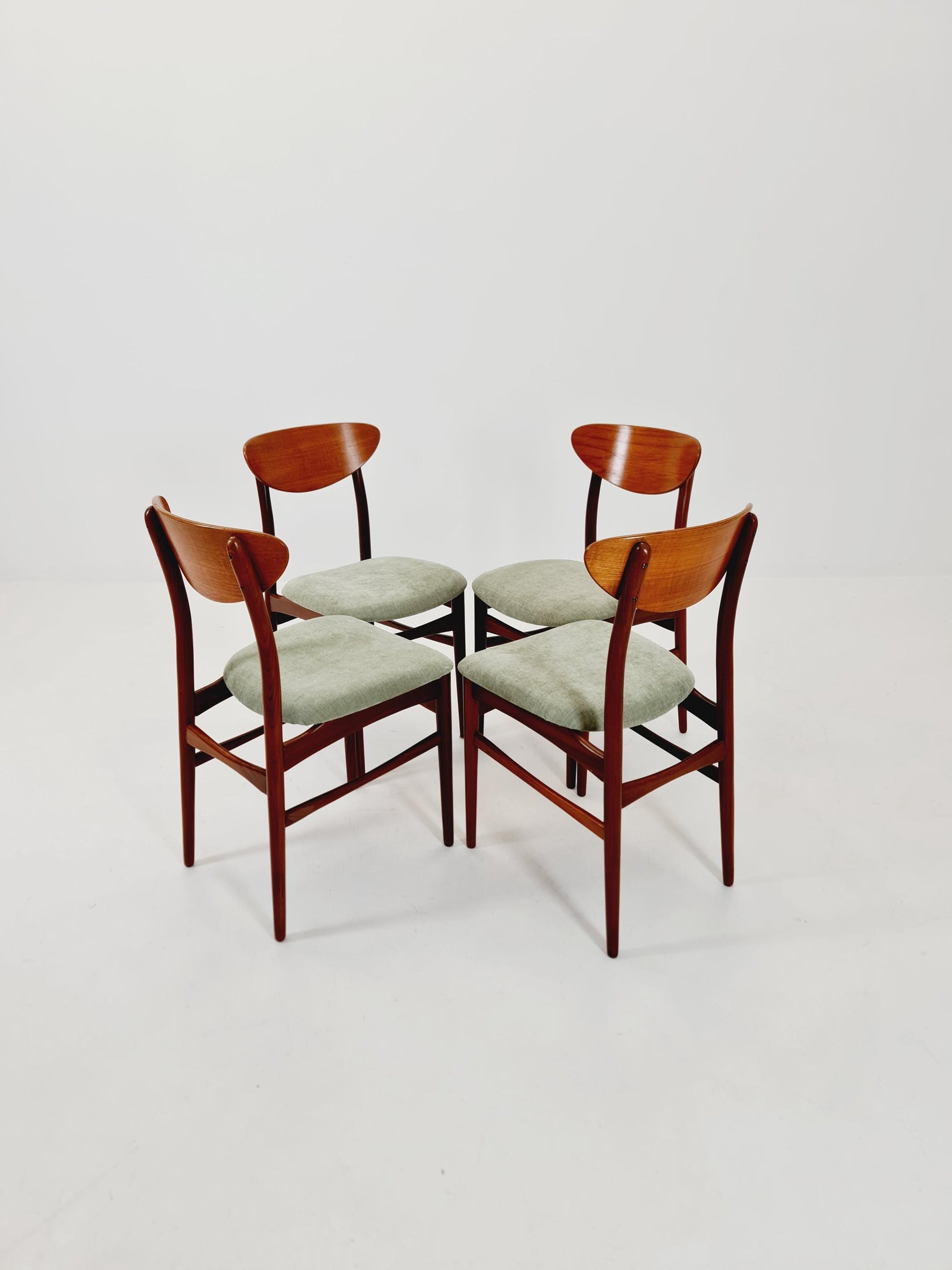 Vintage Danish solid teak dining Chairs By Lübke Germany , 1960s, Set of 4