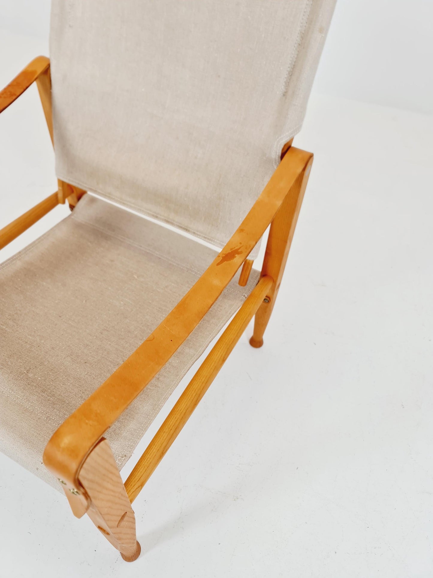Rare Mid-Century Safari Chair by Rud Rasmussen Denmark 1970s