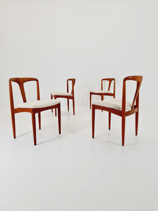 Vintage Danish teak dining charis by johannes Andersen for Uldum Mobelfabrik , 1960s, set of 4