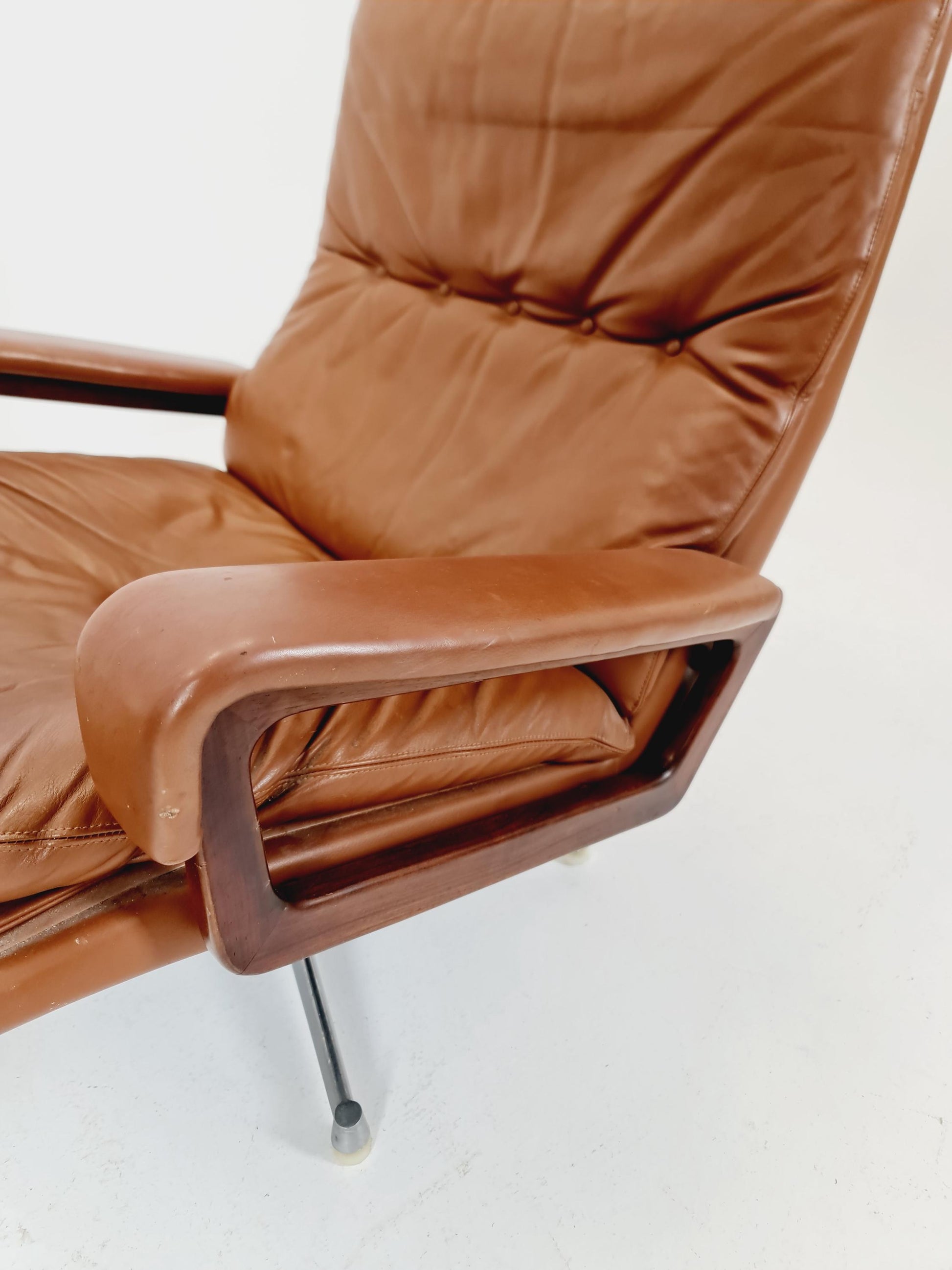 Midcentury Loungechair + ottoman by Andre Vanenbrouck for strässle Switzerland , 1970s