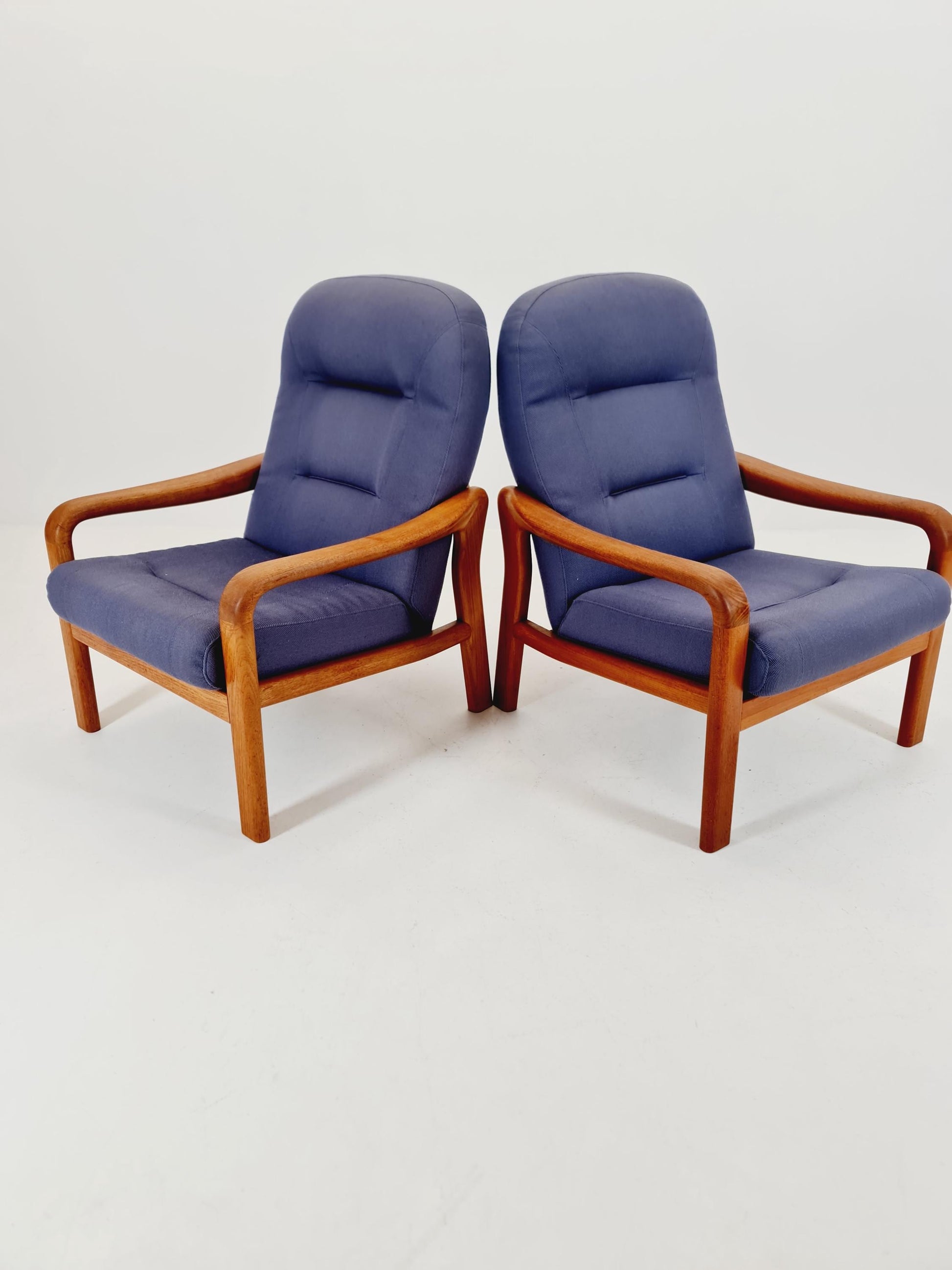 Mid century teak easy lounge chairs by Arne Wahl Iversen for Komfort , 1960s set of 2