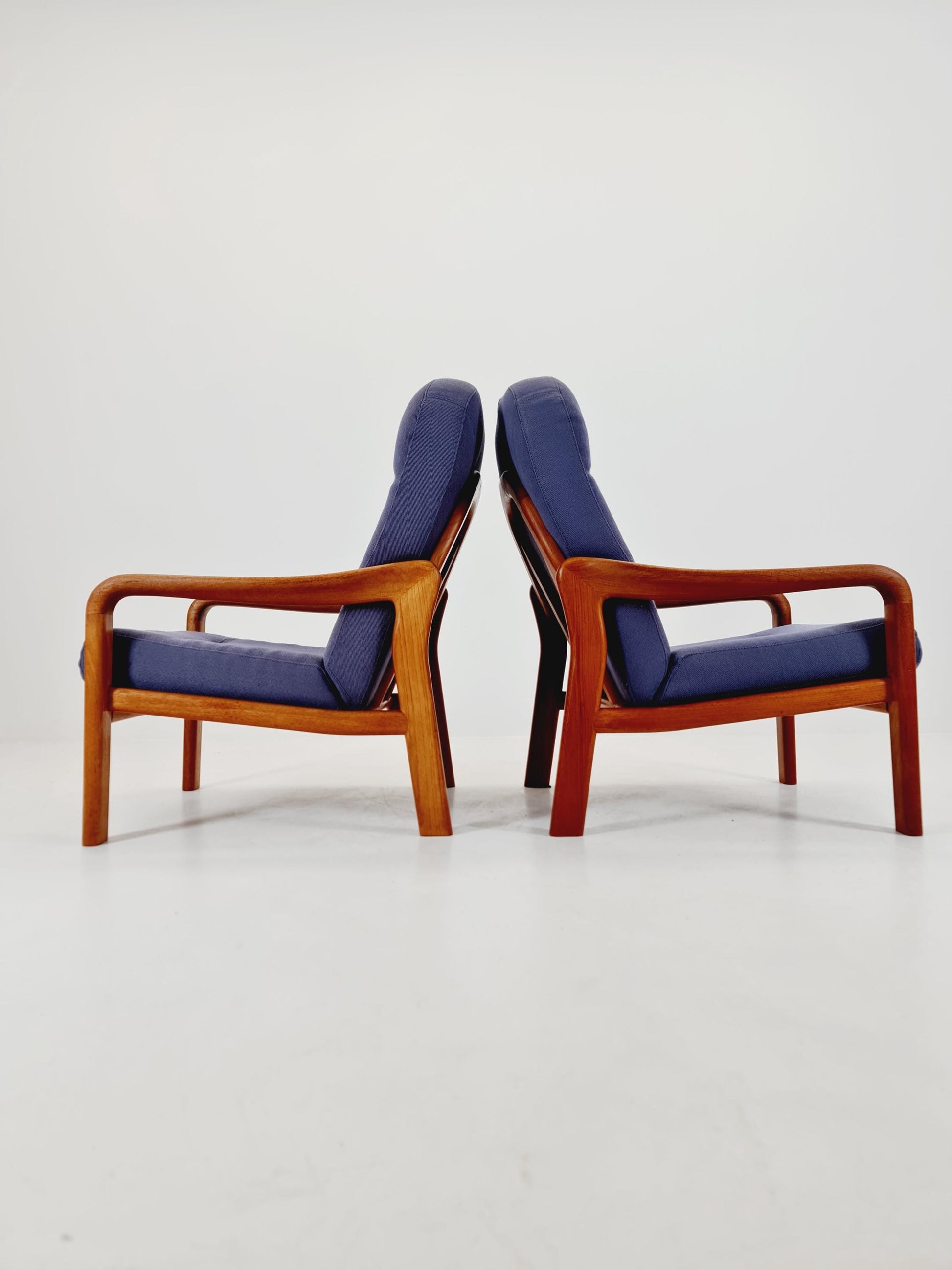 Mid century teak easy lounge chairs by Arne Wahl Iversen for Komfort , 1960s set of 2