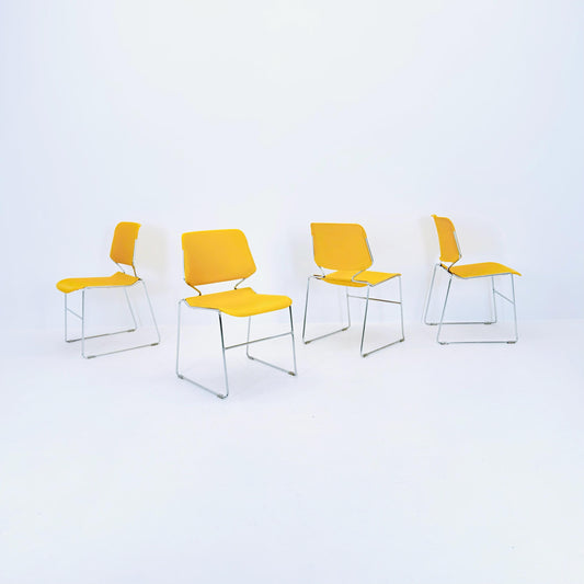 Set of 4 space age dining chairs by Thomas Tolleson Matrix Chairs for Krueger 1970s USA