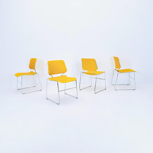 Set of 4 space age dining chairs by Thomas Tolleson Matrix Chairs for Krueger 1970s USA
