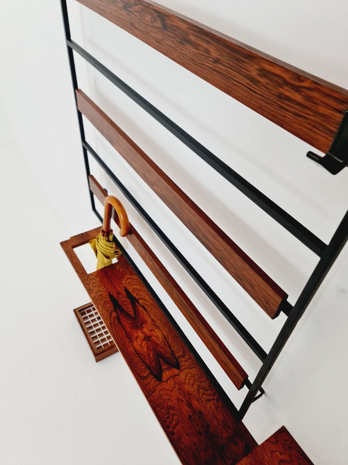 Germany Mid Century Rosewood wardrobe Set coat rack/ hallway wall wardrobe/ With Mirorr, Flor Cabinet 1960s