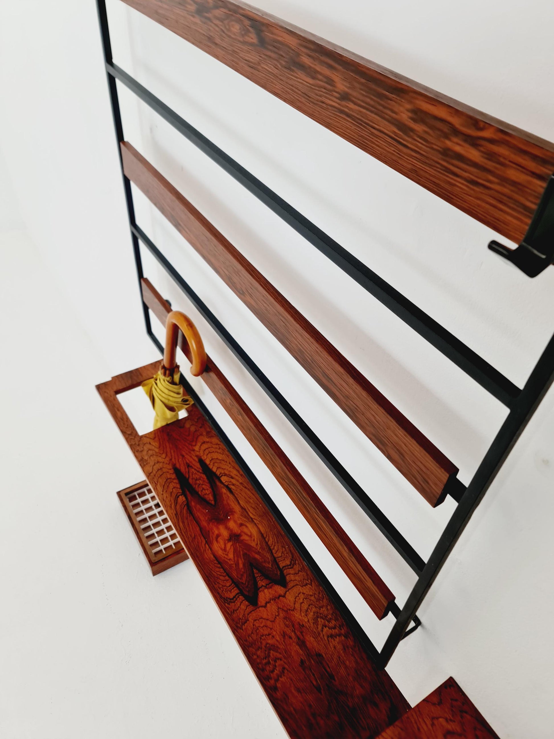 Germany Mid Century Rosewood wardrobe Set coat rack/ hallway wall wardrobe/ With Mirorr, Flor Cabinet 1960s