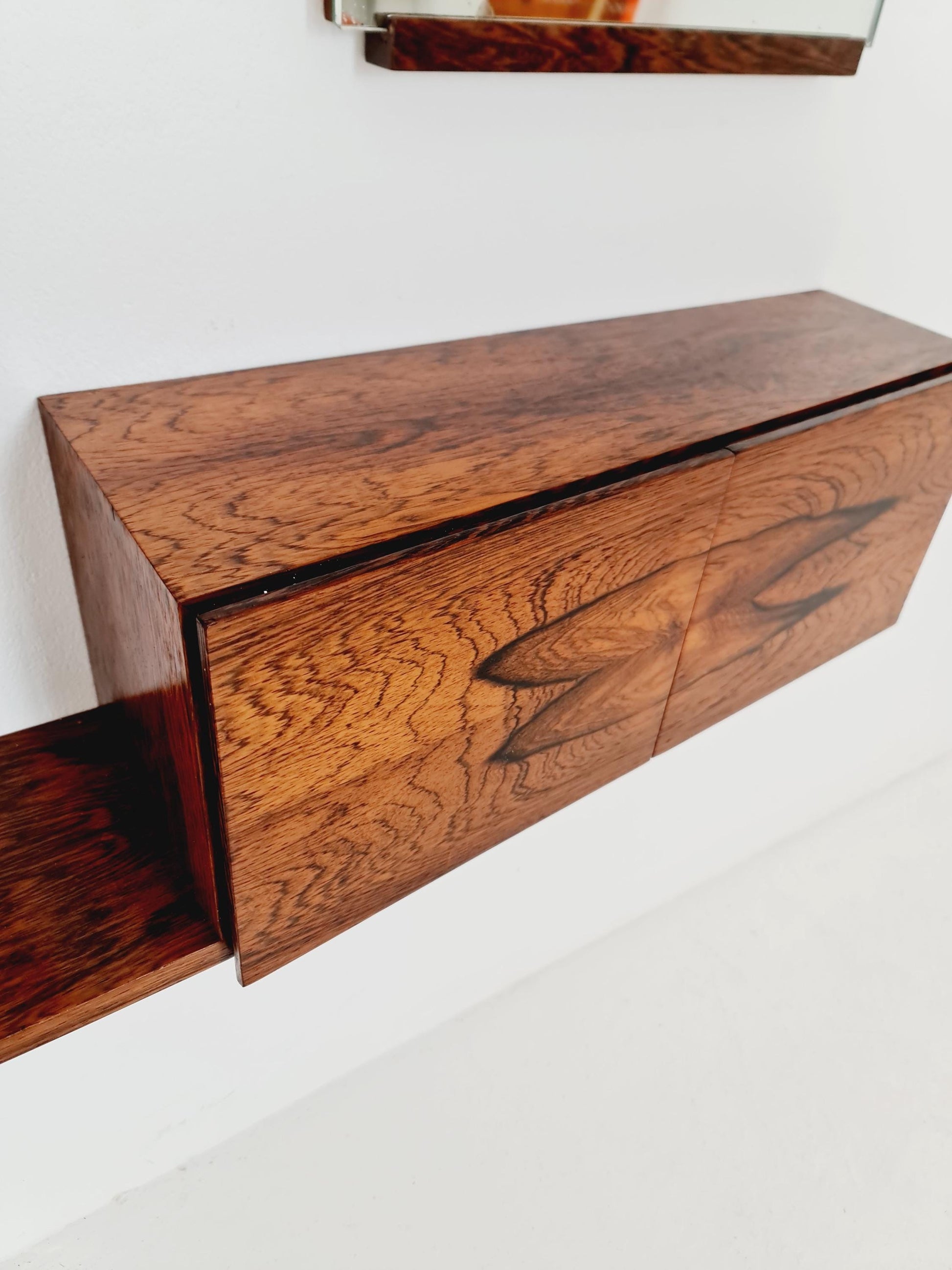 Germany Mid Century Rosewood wardrobe Set coat rack/ hallway wall wardrobe/ With Mirorr, Flor Cabinet 1960s