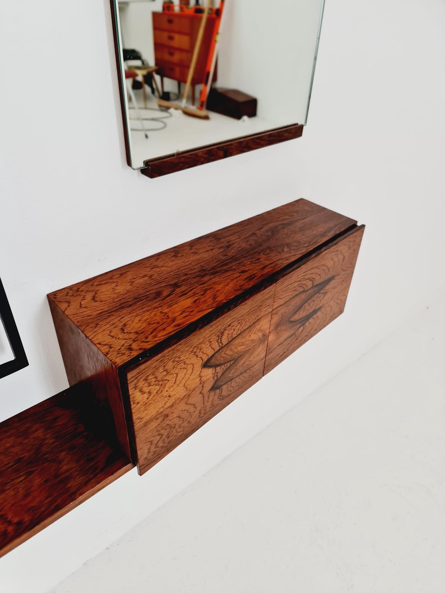Germany Mid Century Rosewood wardrobe Set coat rack/ hallway wall wardrobe/ With Mirorr, Flor Cabinet 1960s