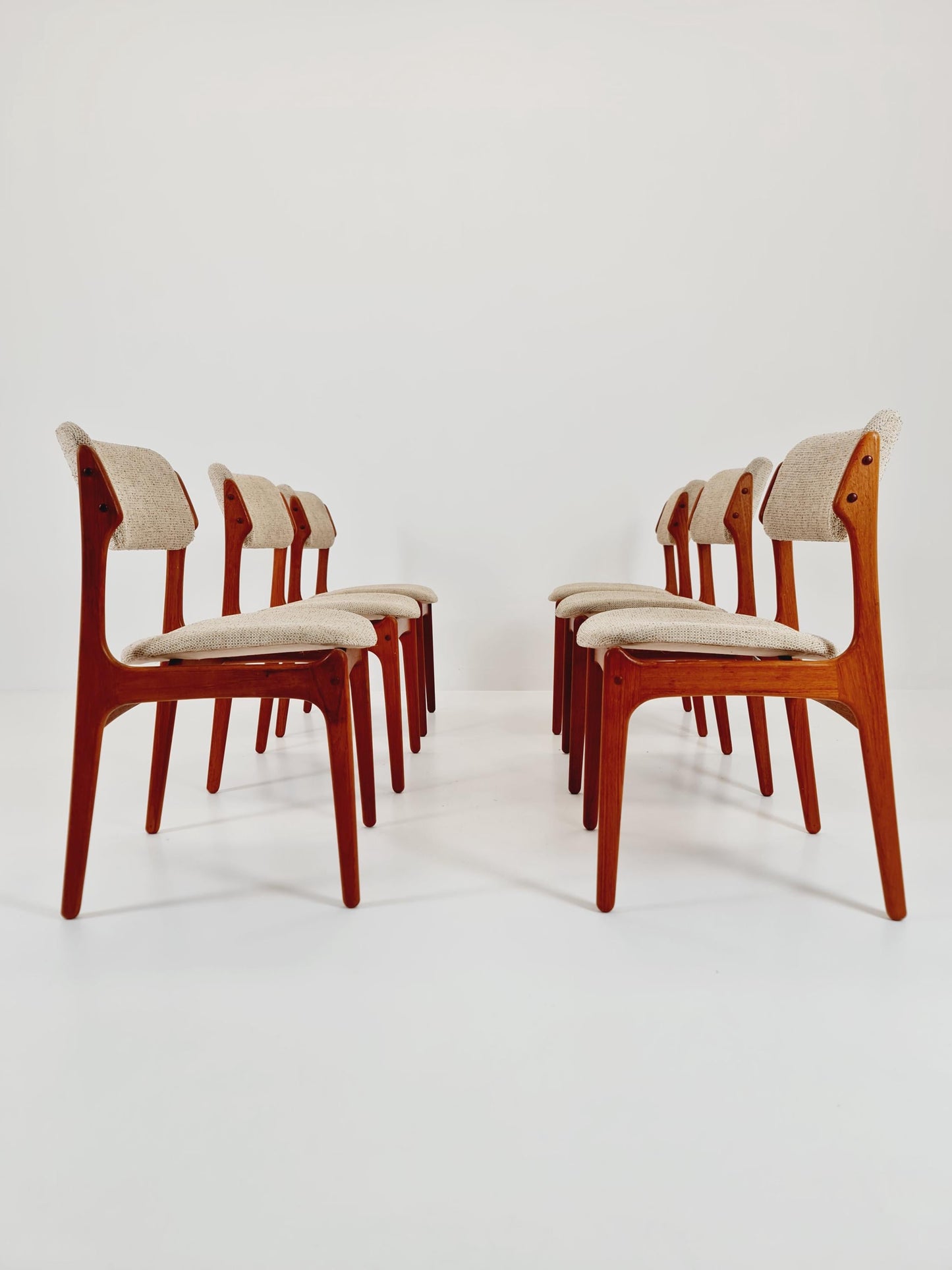 Vintage Danish teak dining/desk chairs by Erik Buch for O D Möbler, 1960s Set of 6