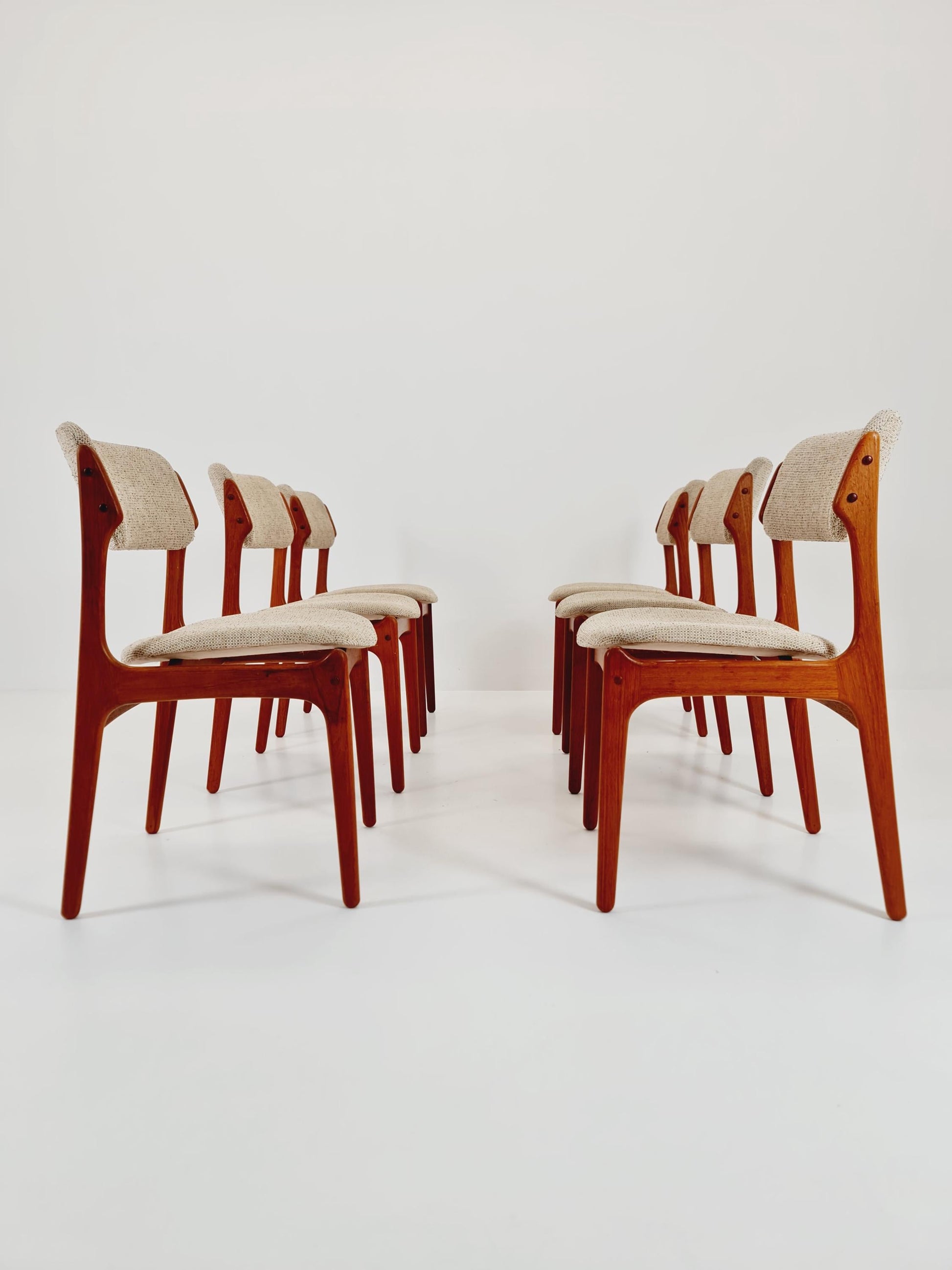 Vintage Danish teak dining/desk chairs by Erik Buch for O D Möbler, 1960s Set of 6