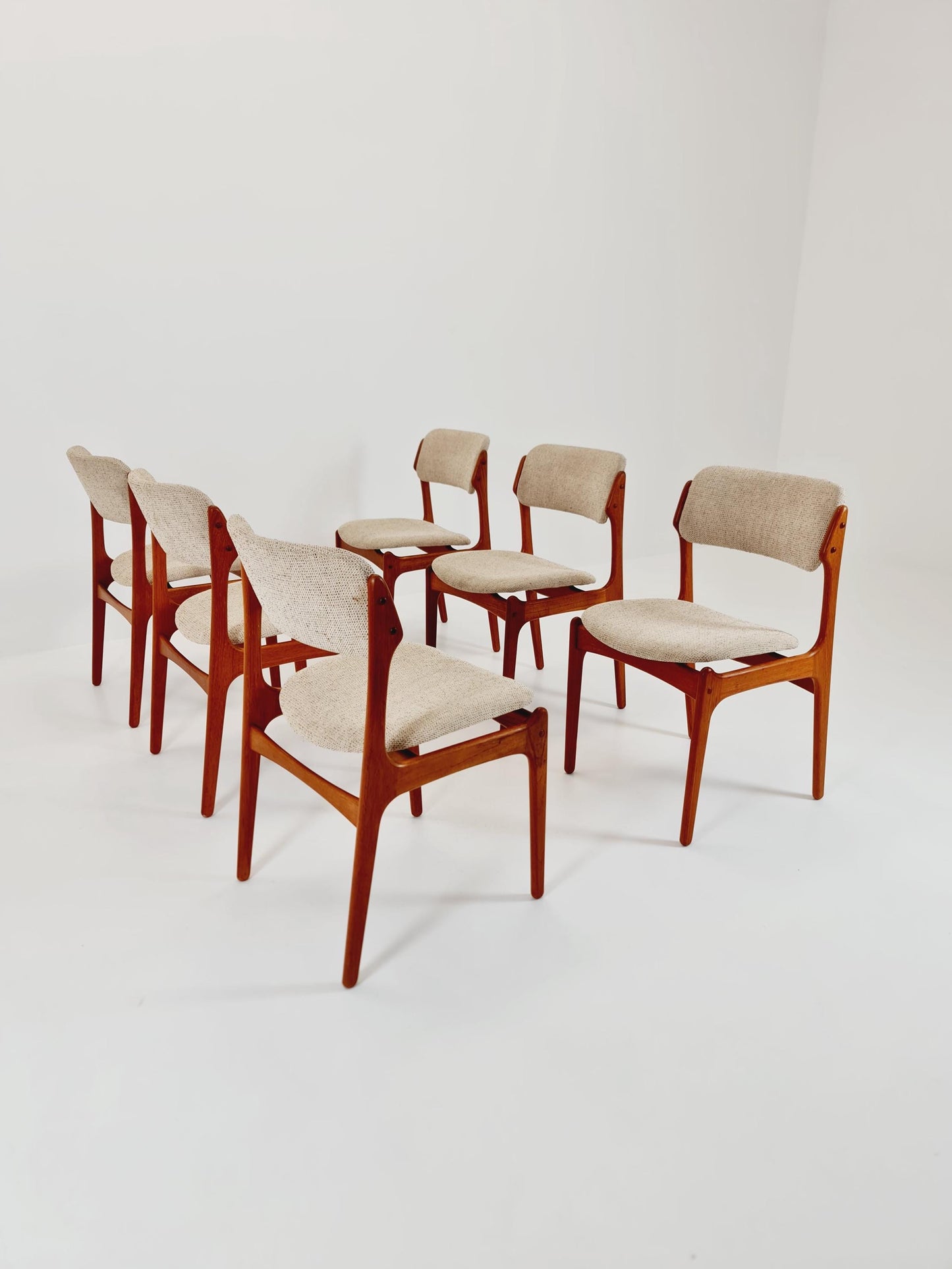 Vintage Danish teak dining/desk chairs by Erik Buch for O D Möbler, 1960s Set of 6