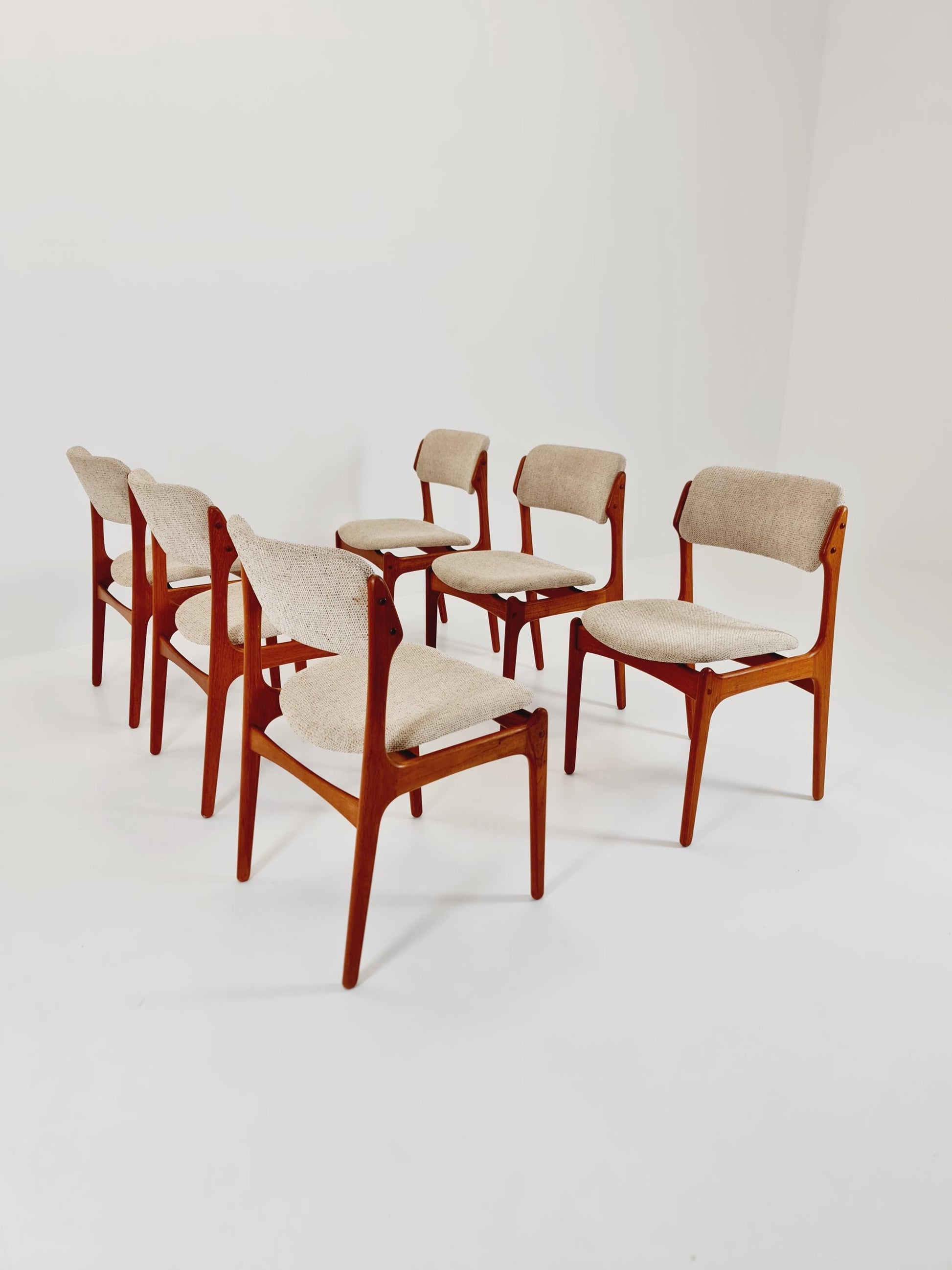 Vintage Danish teak dining/desk chairs by Erik Buch for O D Möbler, 1960s Set of 6