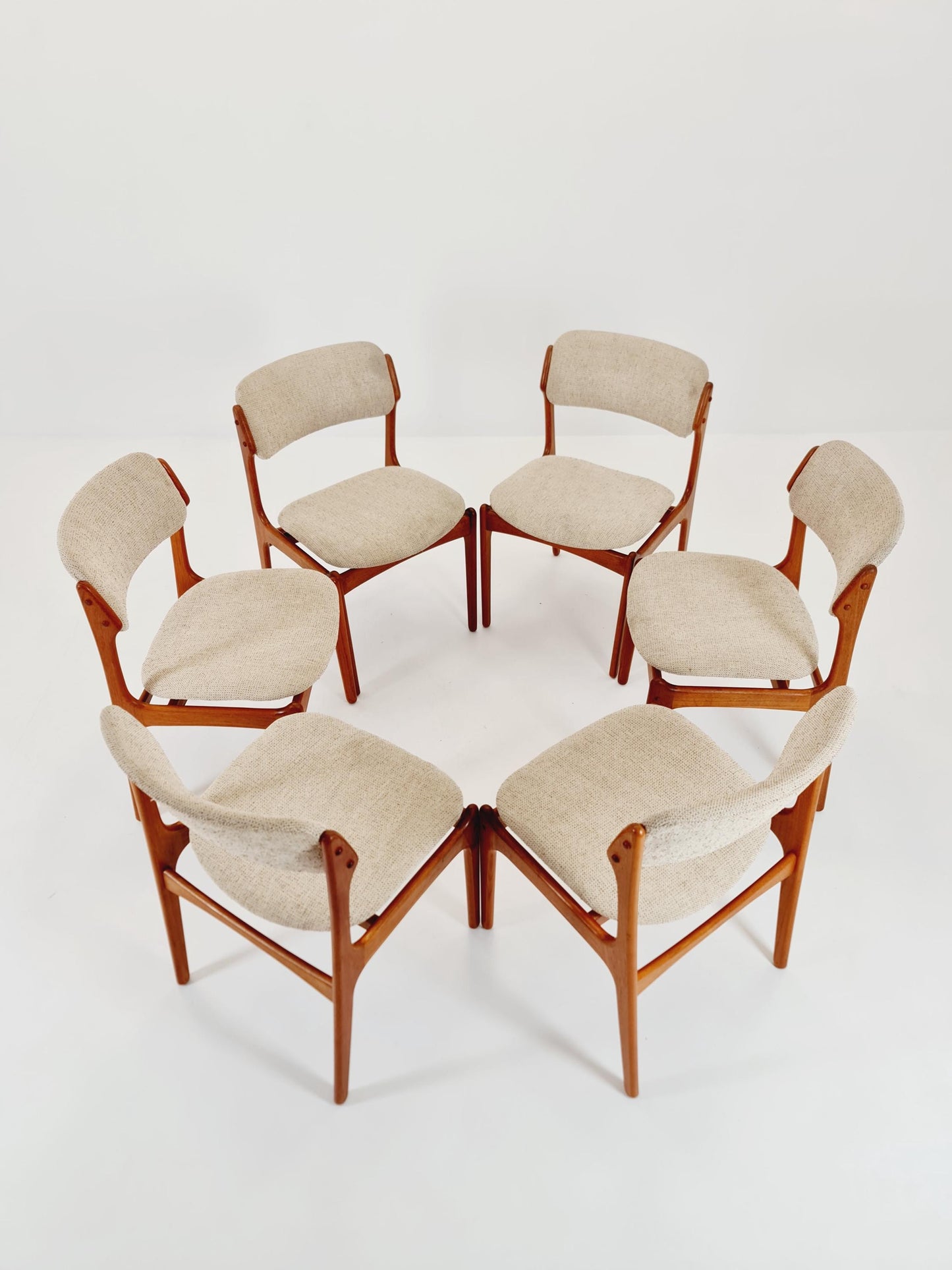 Vintage Danish teak dining/desk chairs by Erik Buch for O D Möbler, 1960s Set of 6