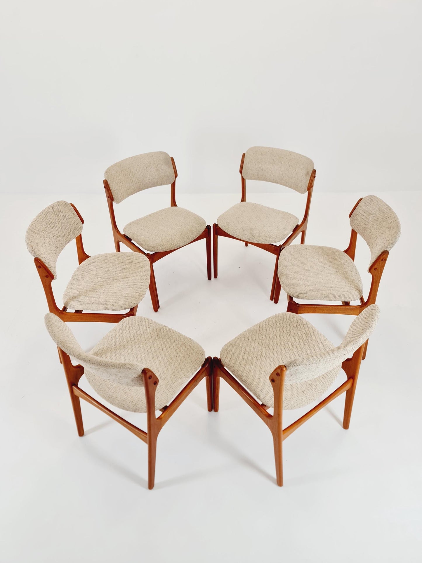 Vintage Danish teak dining/desk chairs by Erik Buch for O D Möbler, 1960s Set of 6