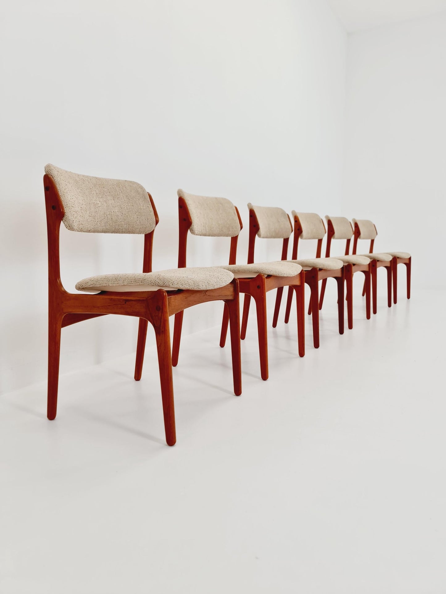 Vintage Danish teak dining/desk chairs by Erik Buch for O D Möbler, 1960s Set of 6