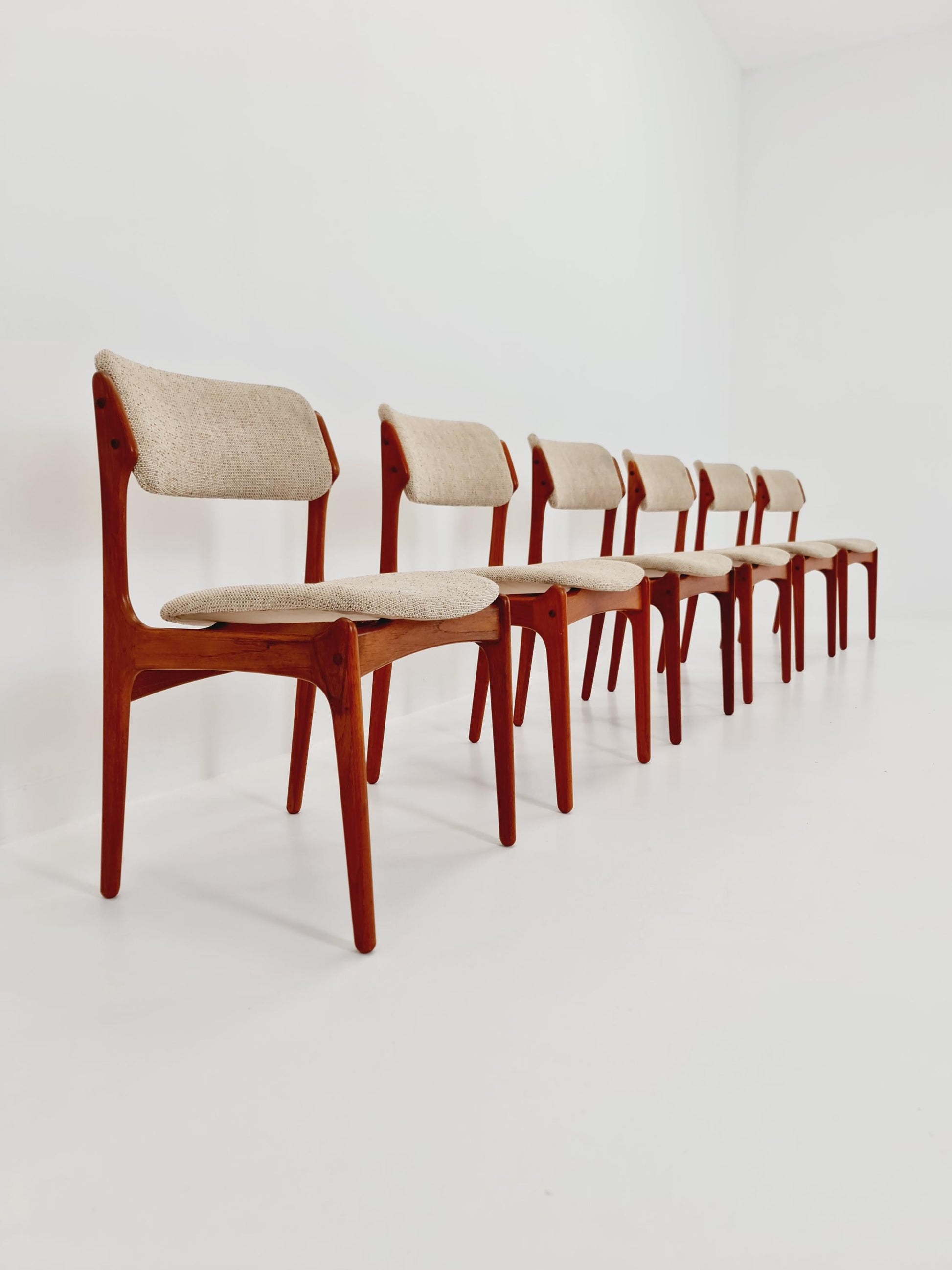 Vintage Danish teak dining/desk chairs by Erik Buch for O D Möbler, 1960s Set of 6
