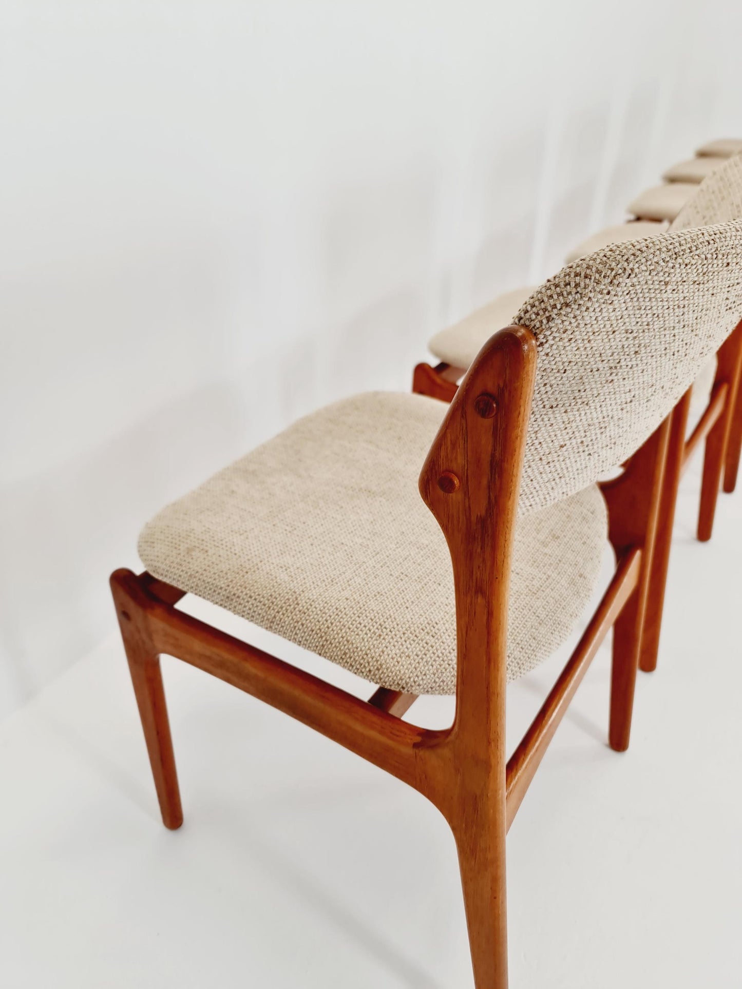 Vintage Danish teak dining/desk chairs by Erik Buch for O D Möbler, 1960s Set of 6