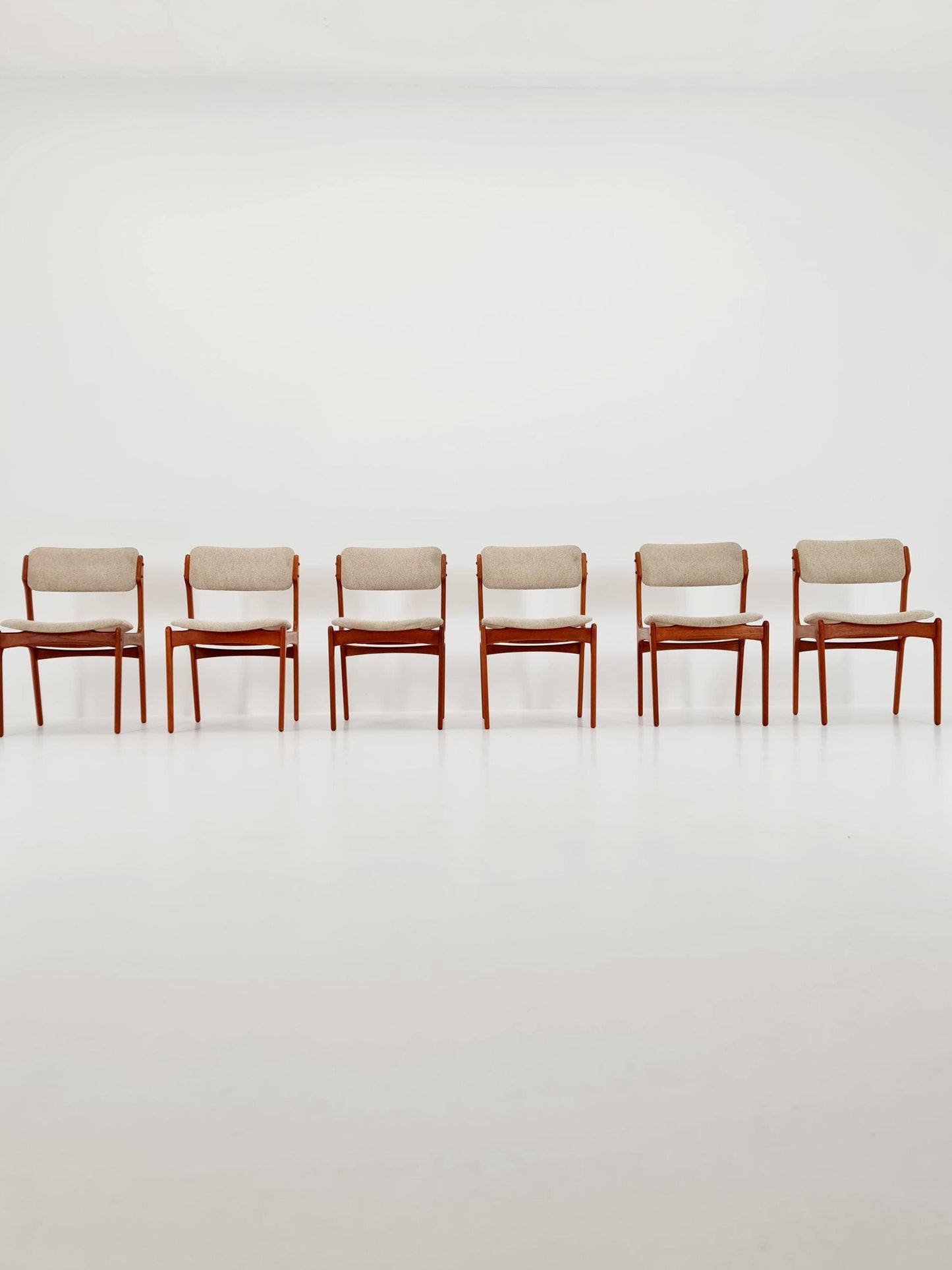 Vintage Danish teak dining/desk chairs by Erik Buch for O D Möbler, 1960s Set of 6