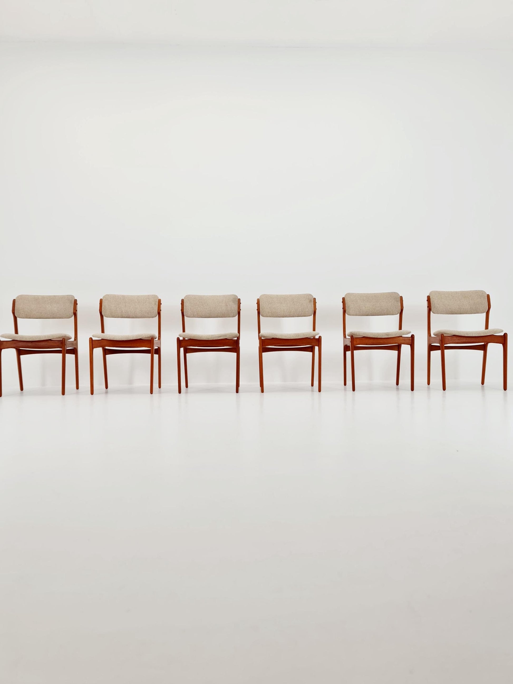 Vintage Danish teak dining/desk chairs by Erik Buch for O D Möbler, 1960s Set of 6