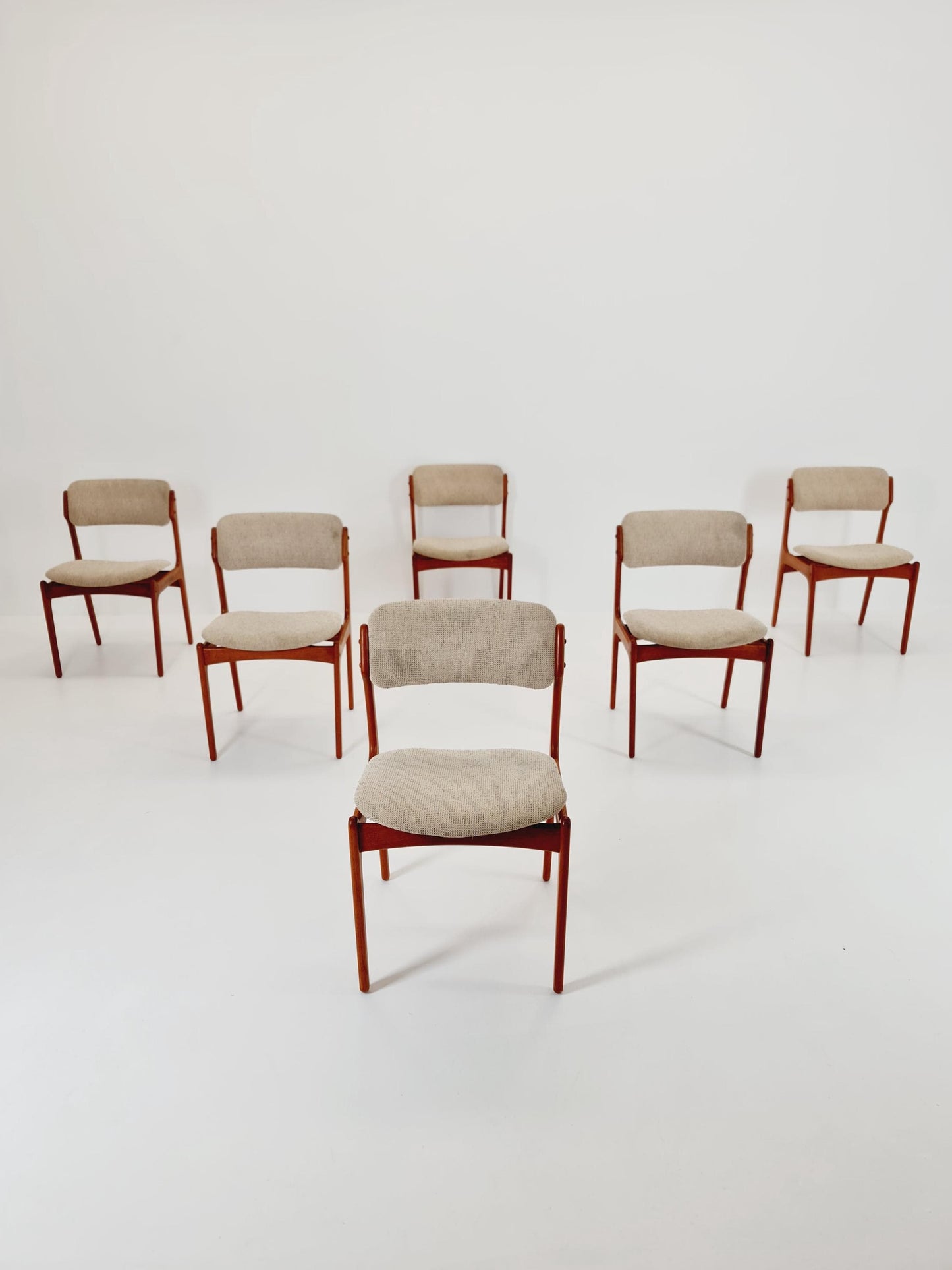 Vintage Danish teak dining/desk chairs by Erik Buch for O D Möbler, 1960s Set of 6