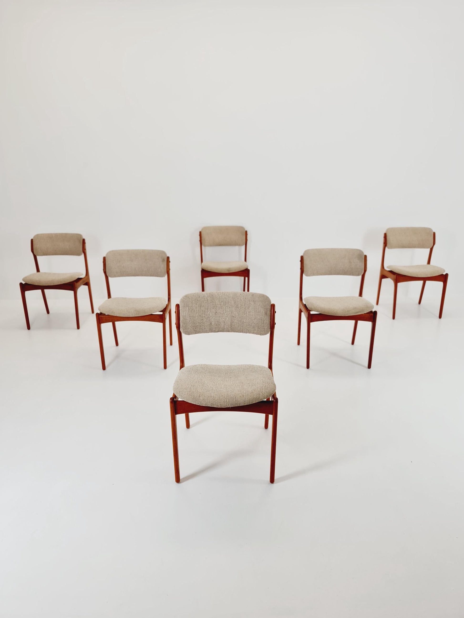 Vintage Danish teak dining/desk chairs by Erik Buch for O D Möbler, 1960s Set of 6
