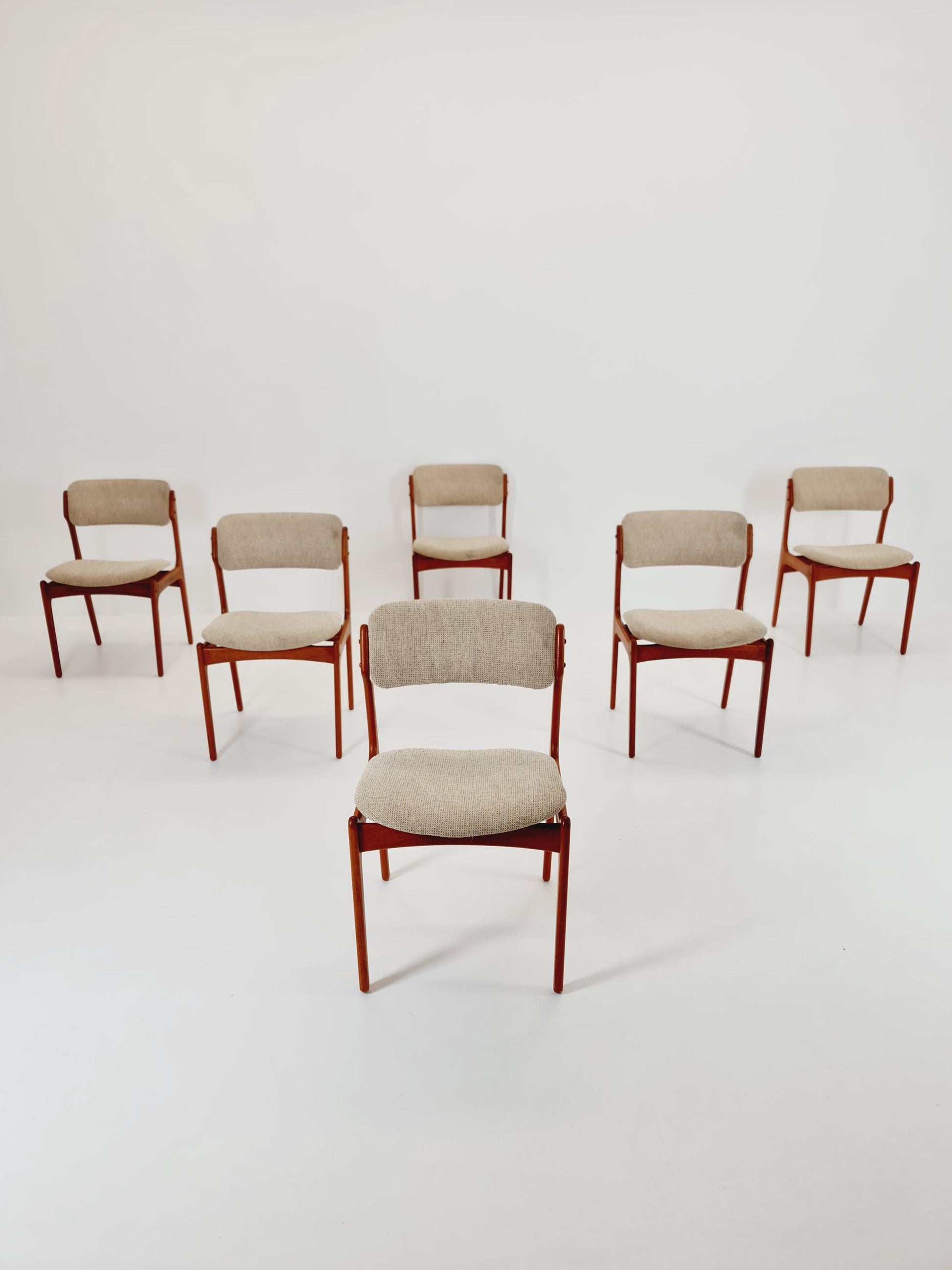 Vintage Danish teak dining/desk chairs by Erik Buch for O D Möbler, 1960s Set of 6