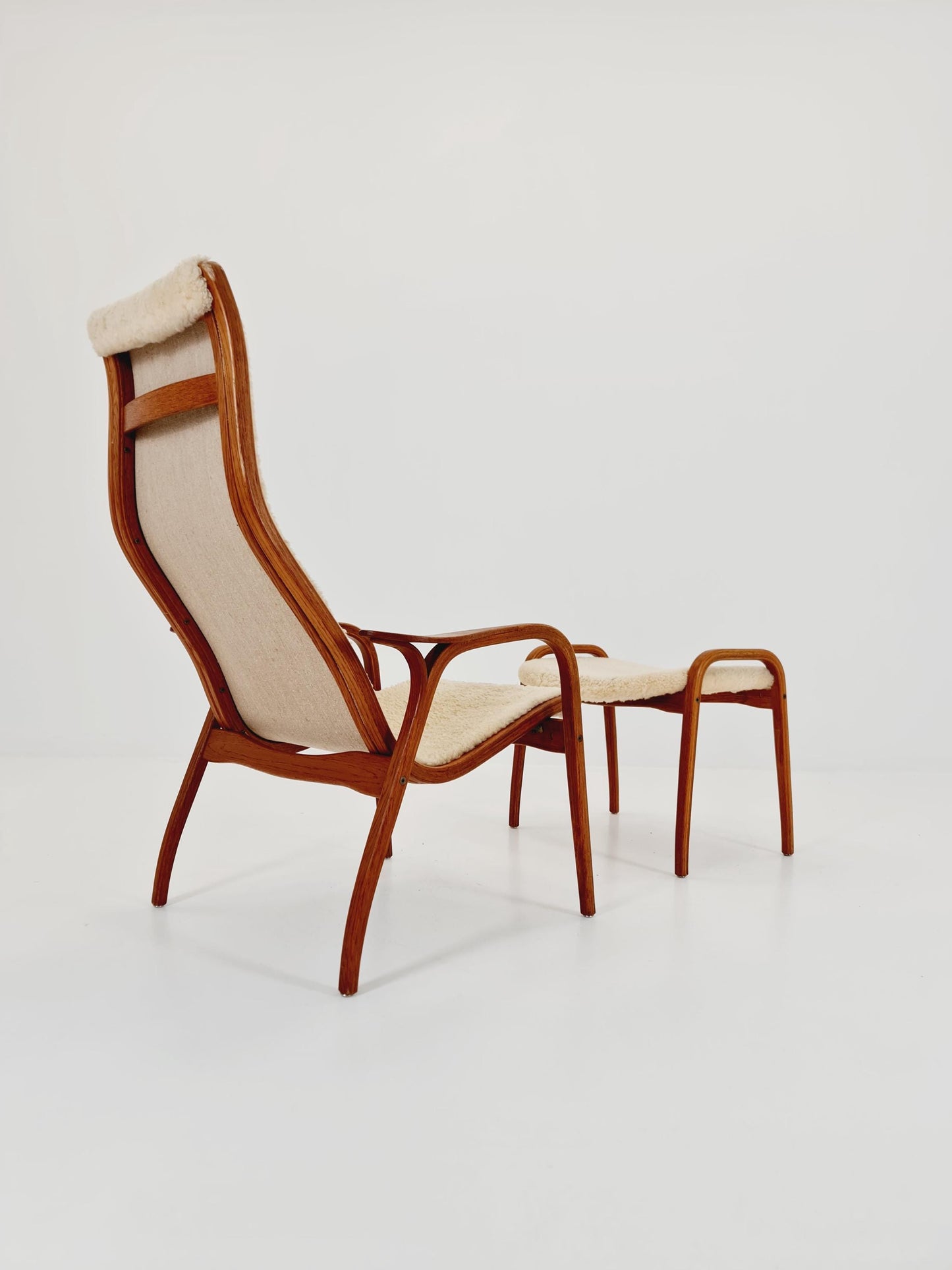 Mid century Lamino Armchair and foot stool By Yngve Ekstöm For Swedese 1960