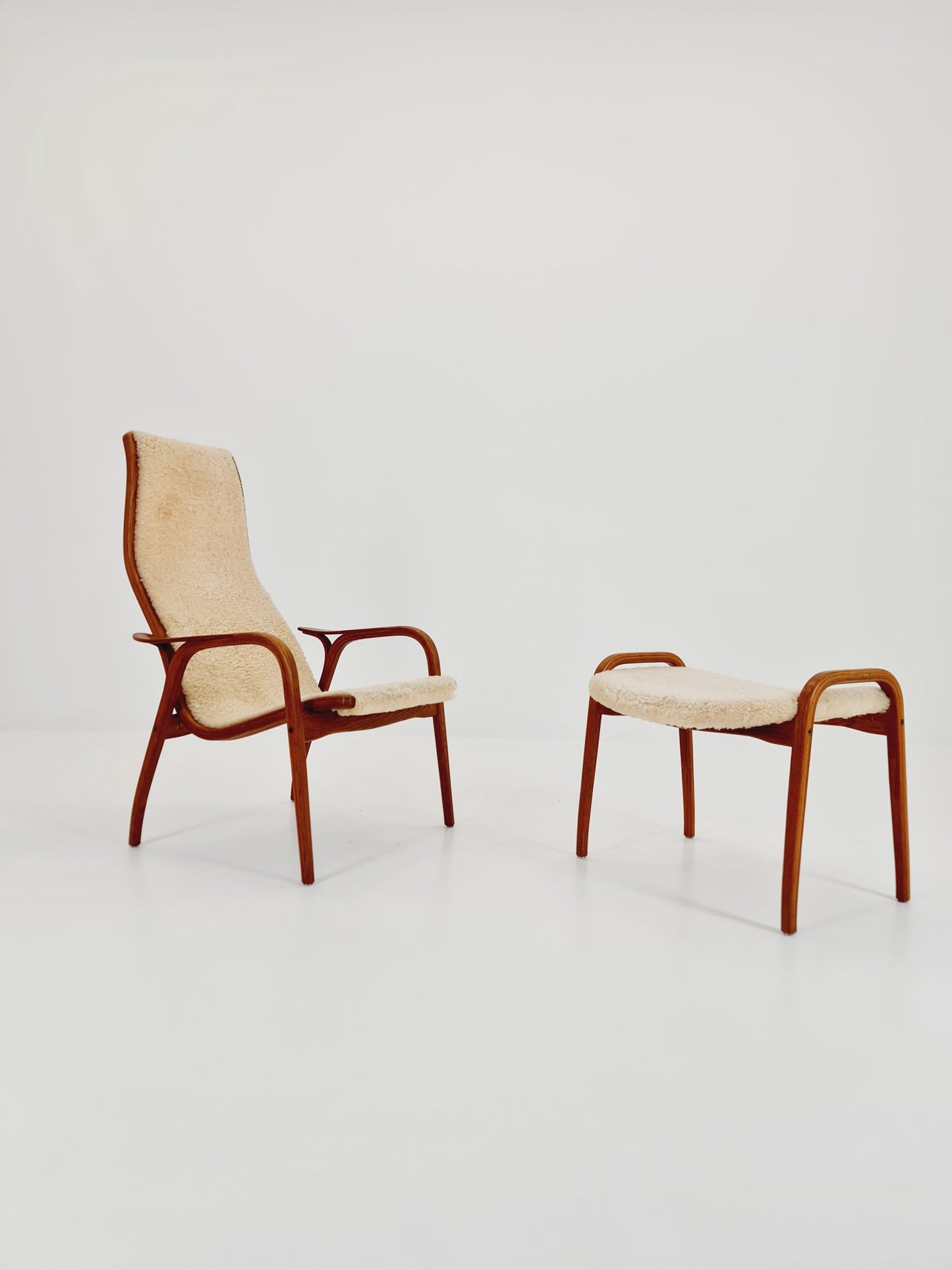 Mid century Lamino Armchair and foot stool By Yngve Ekstöm For Swedese 1960