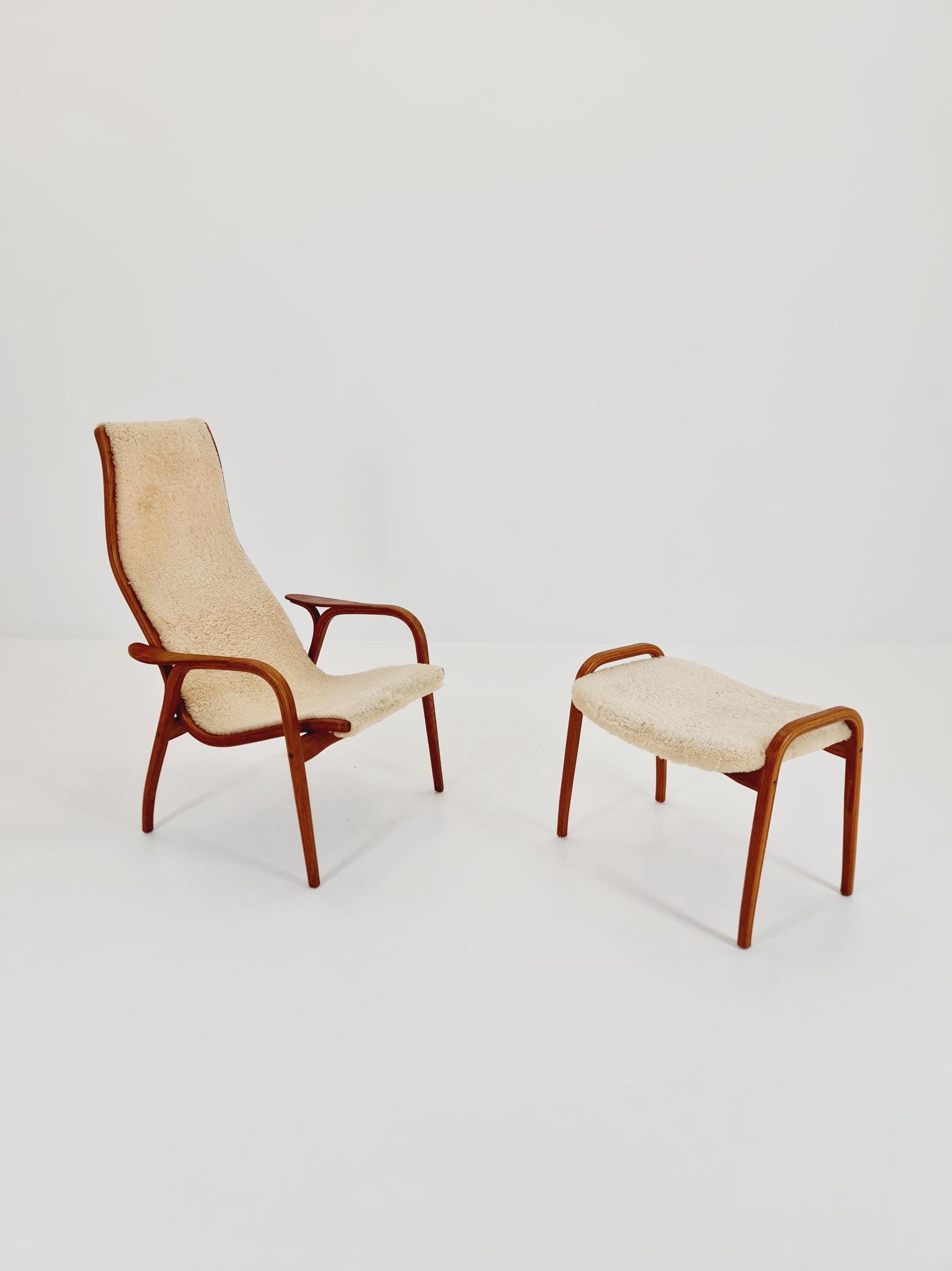 Mid century Lamino Armchair and foot stool By Yngve Ekstöm For Swedese 1960