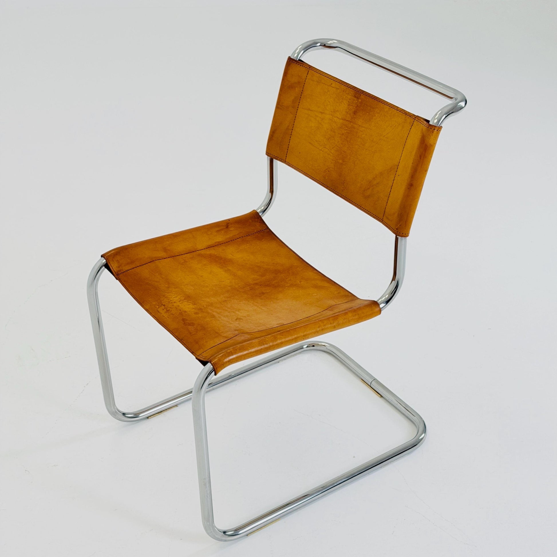 Mid-Century Vintage S33 Cognac Chair by Mart Stam & Marcel Breuer from Thonet 1980s Germany