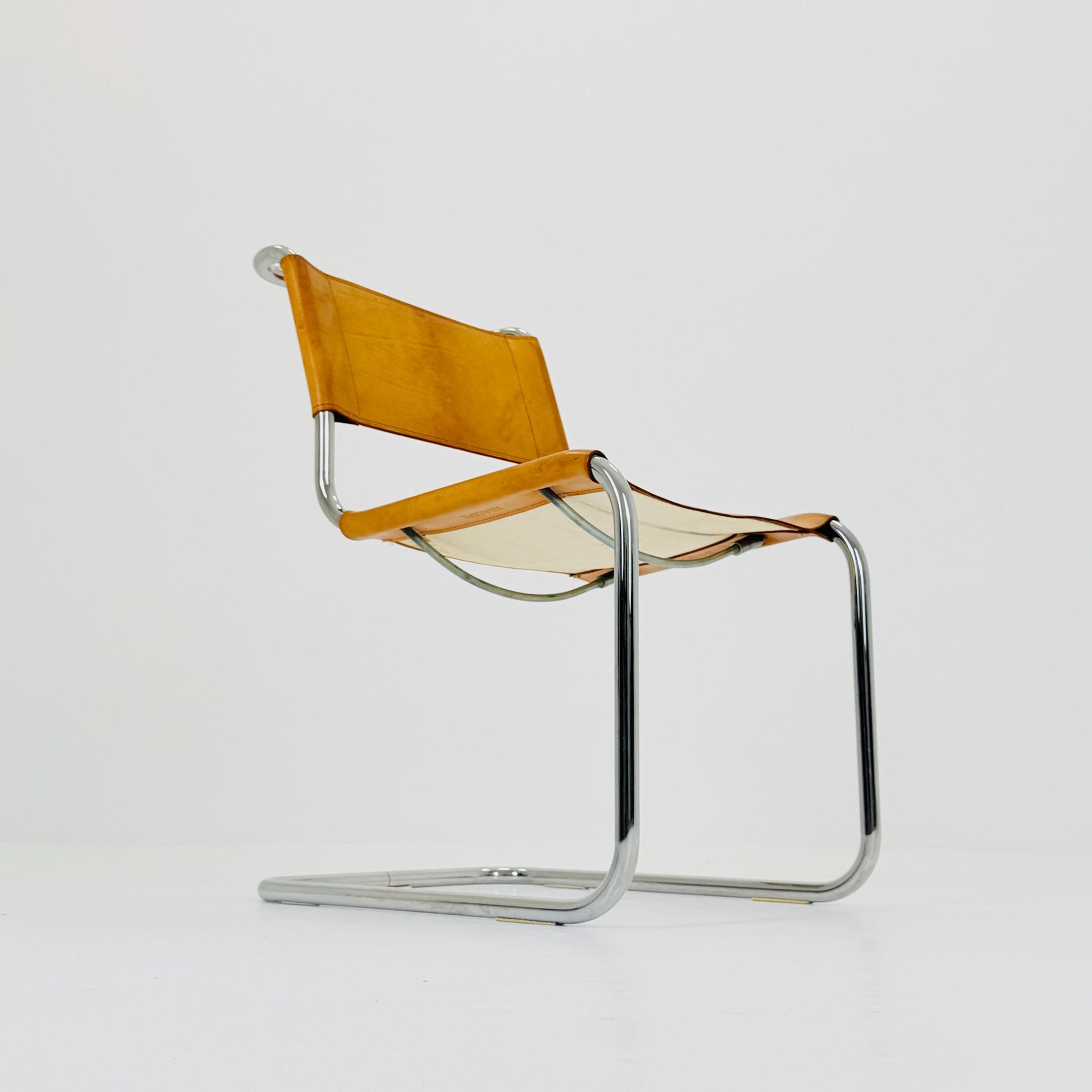 Mid-Century Vintage S33 Cognac Chair by Mart Stam & Marcel Breuer from Thonet 1980s Germany