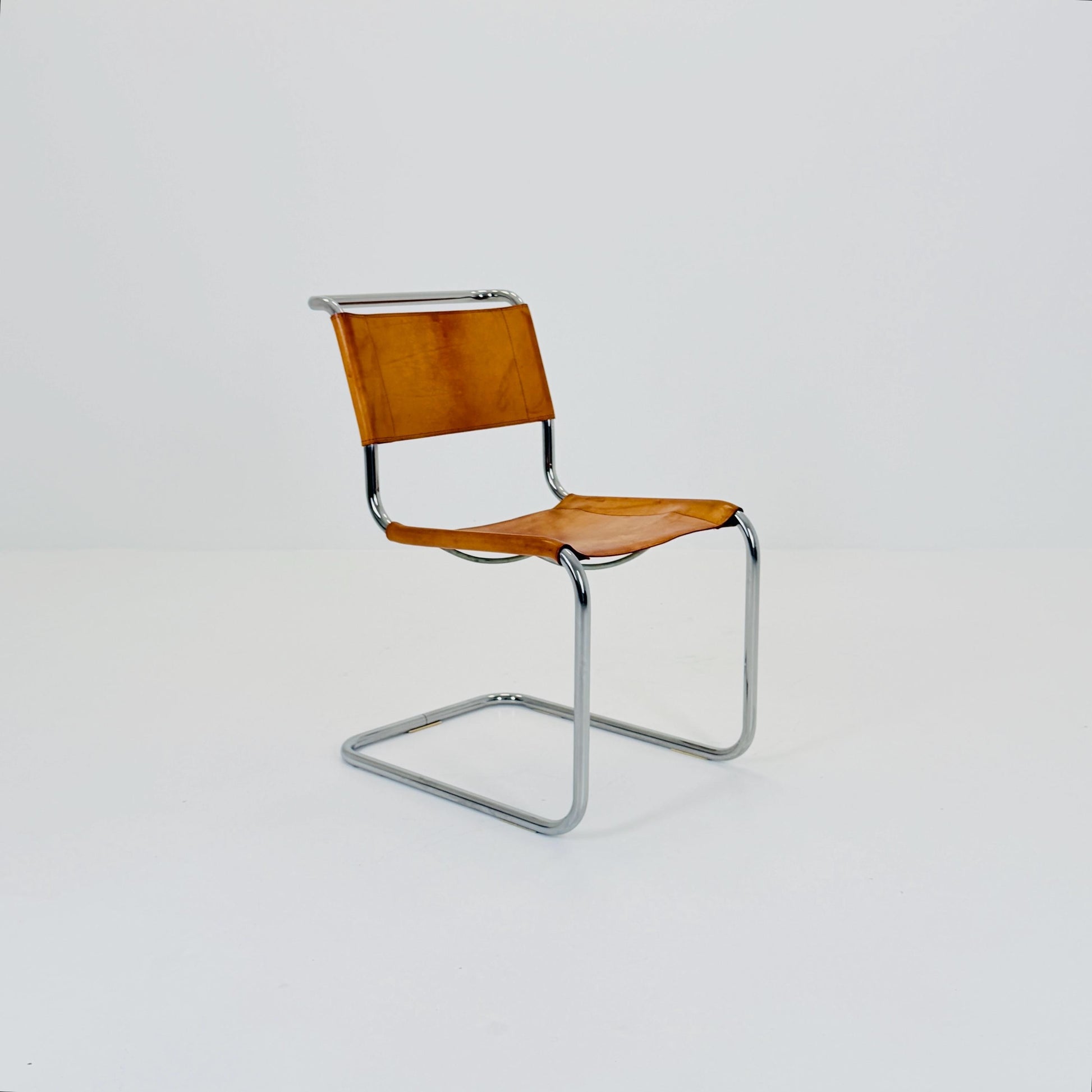 Mid-Century Vintage S33 Cognac Chair by Mart Stam & Marcel Breuer from Thonet 1980s Germany
