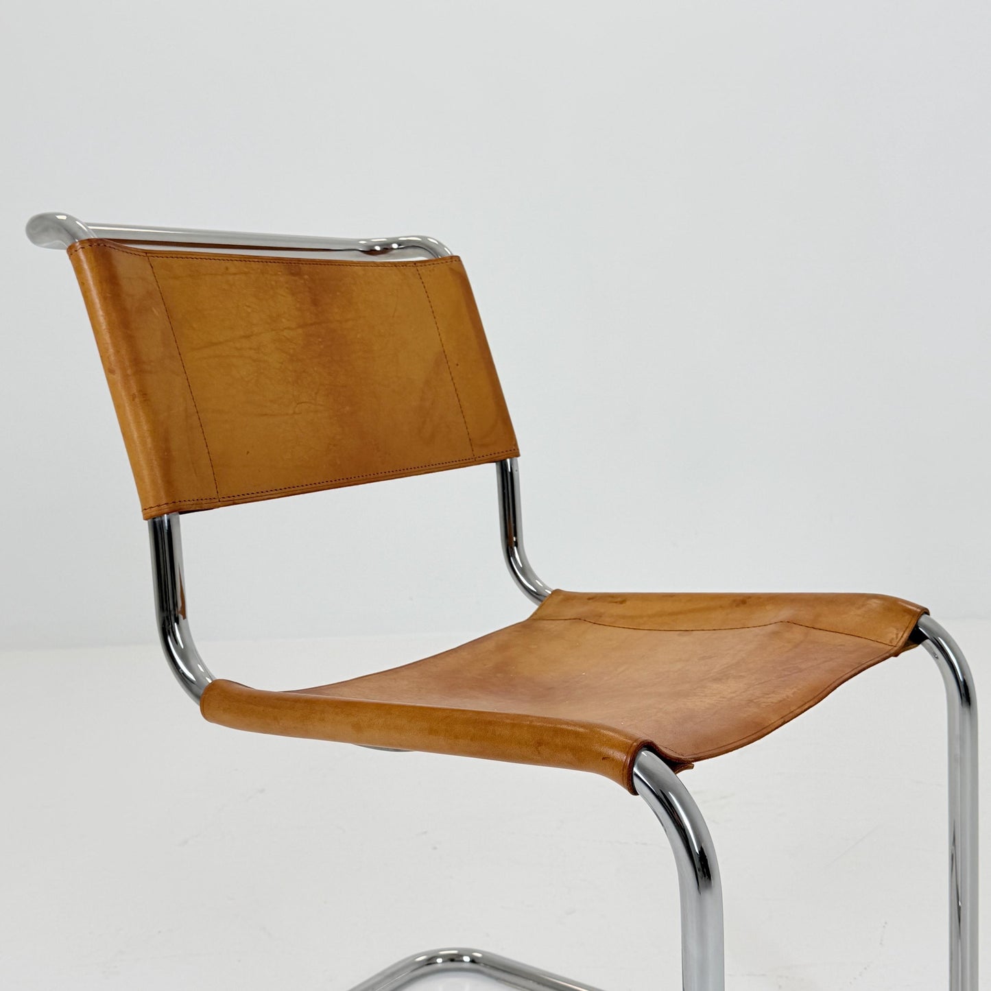 Mid-Century Vintage S33 Cognac Chair by Mart Stam & Marcel Breuer from Thonet 1980s Germany