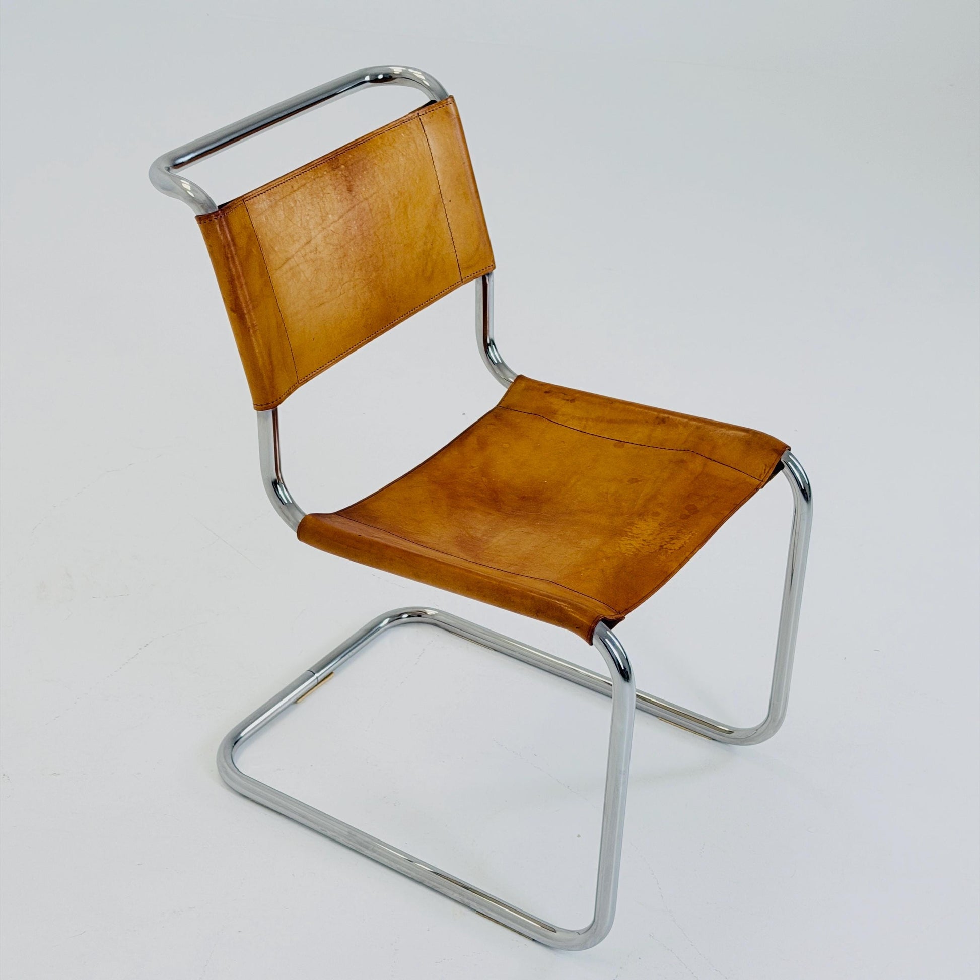 Mid-Century Vintage S33 Cognac Chair by Mart Stam & Marcel Breuer from Thonet 1980s Germany