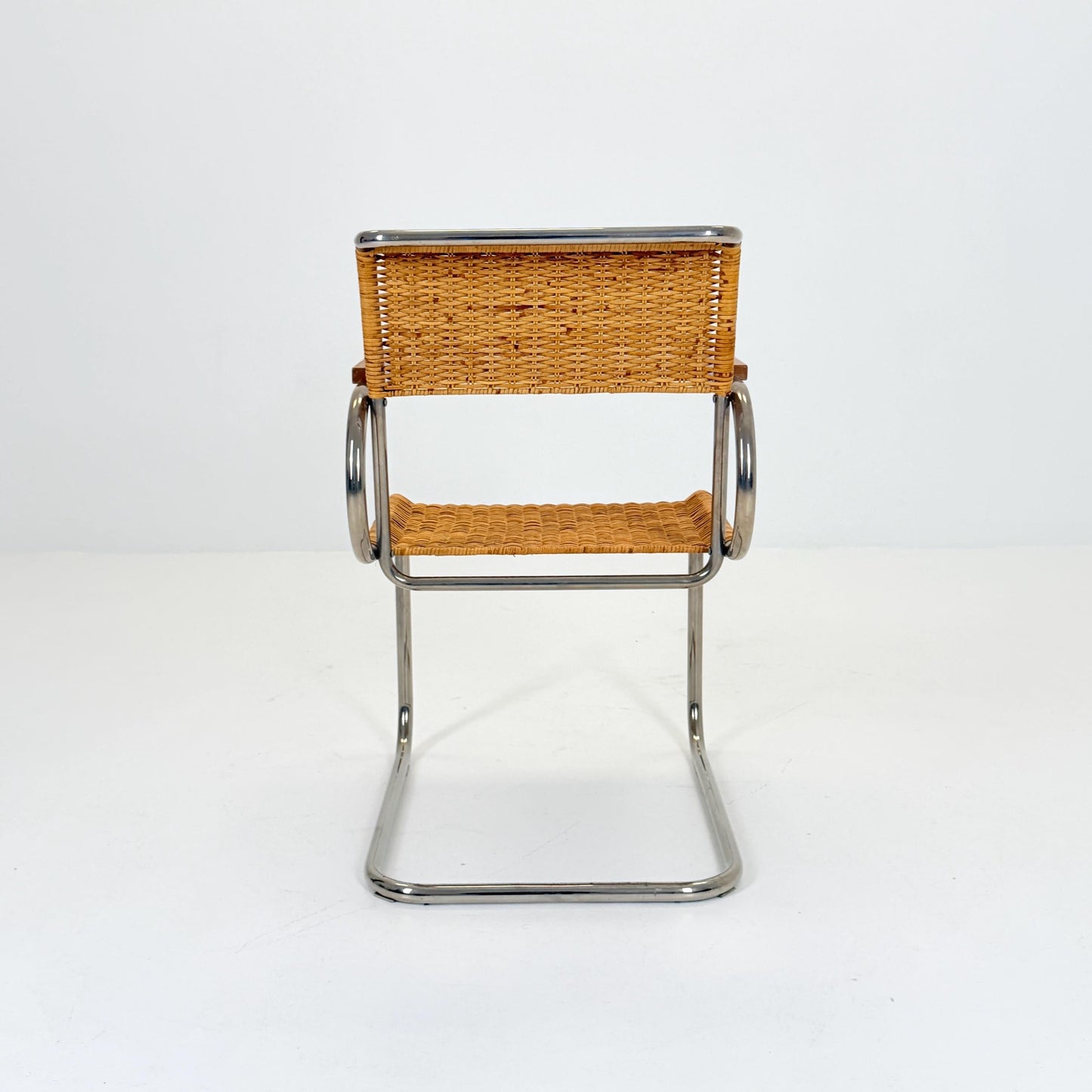1 of 3 Mid century Cantilever D40 Rattan armchair for Marcel Breuer By Tecta Germany 1980s