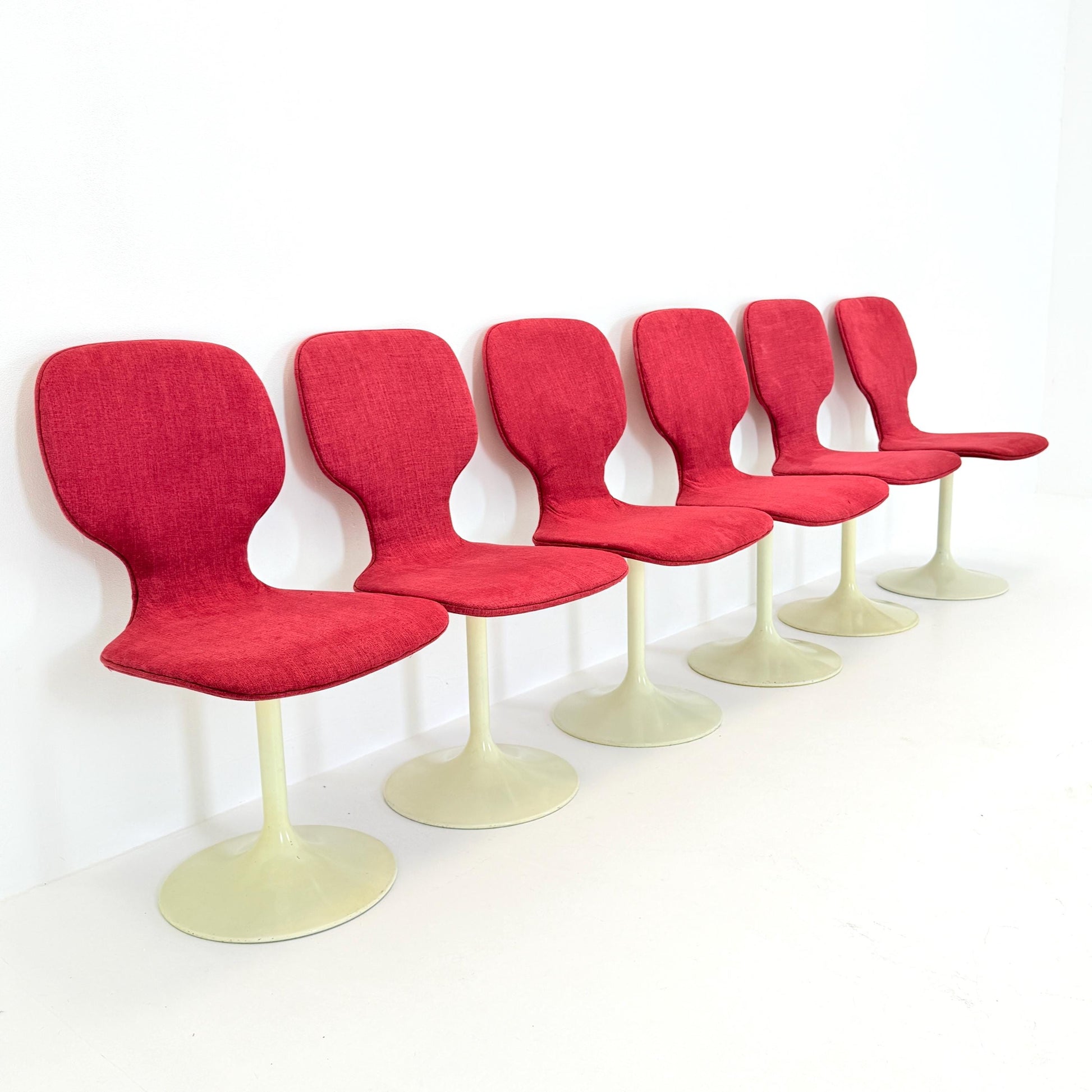 Set of 6 Mid Century Space Age tulip Dining Chairs by Lüsch – 1970s Germany