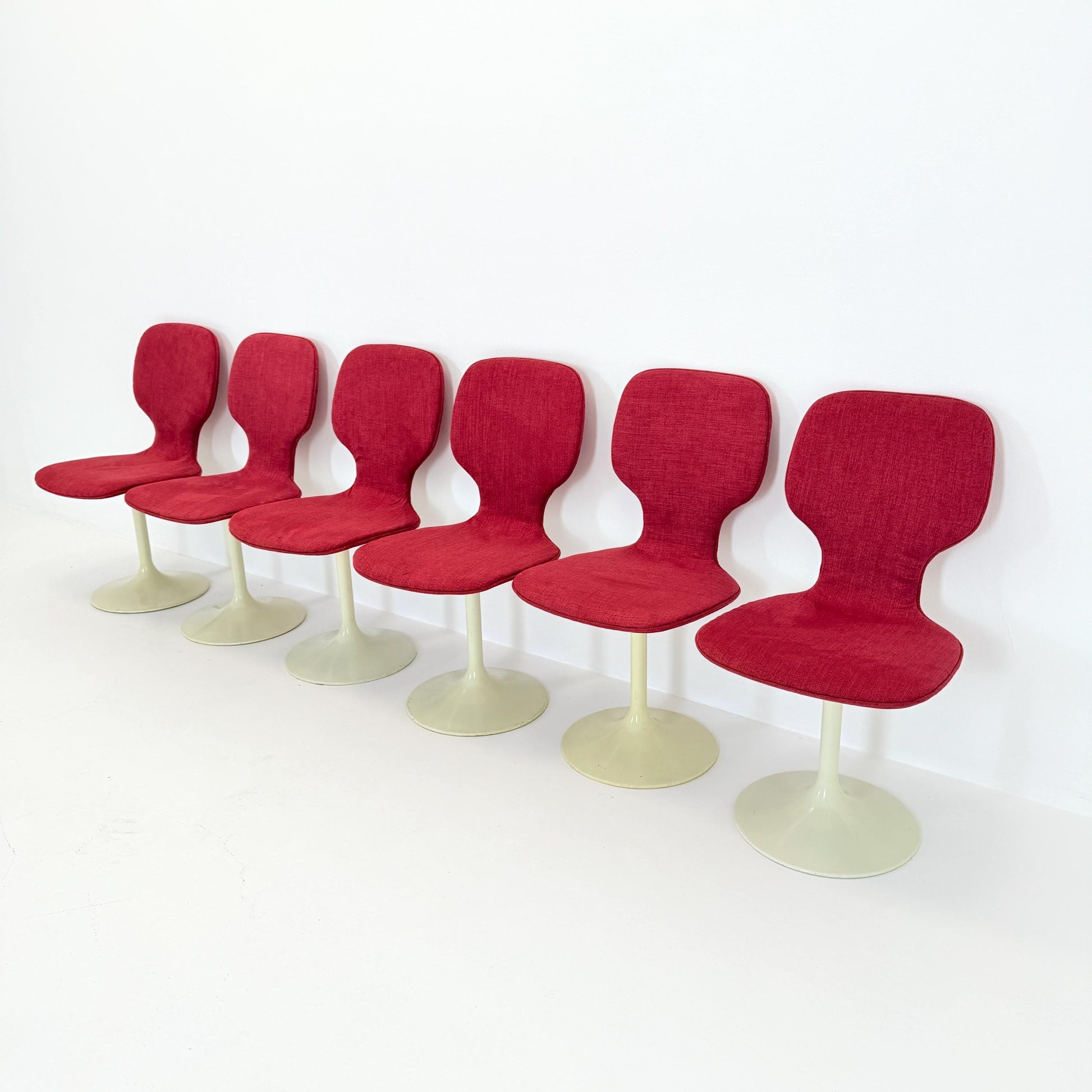 Set of 6 Mid Century Space Age tulip Dining Chairs by Lüsch – 1970s Germany