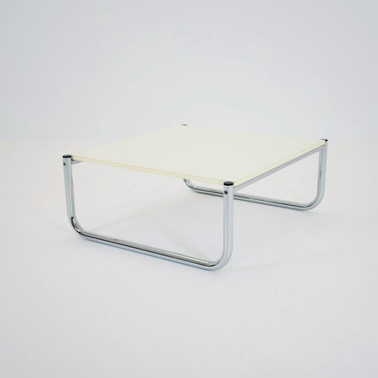 Mid century Bauhaus Coffee Table - Chrome Tubular Steel & White Laminate - Marcel Breuer Italy 1980s