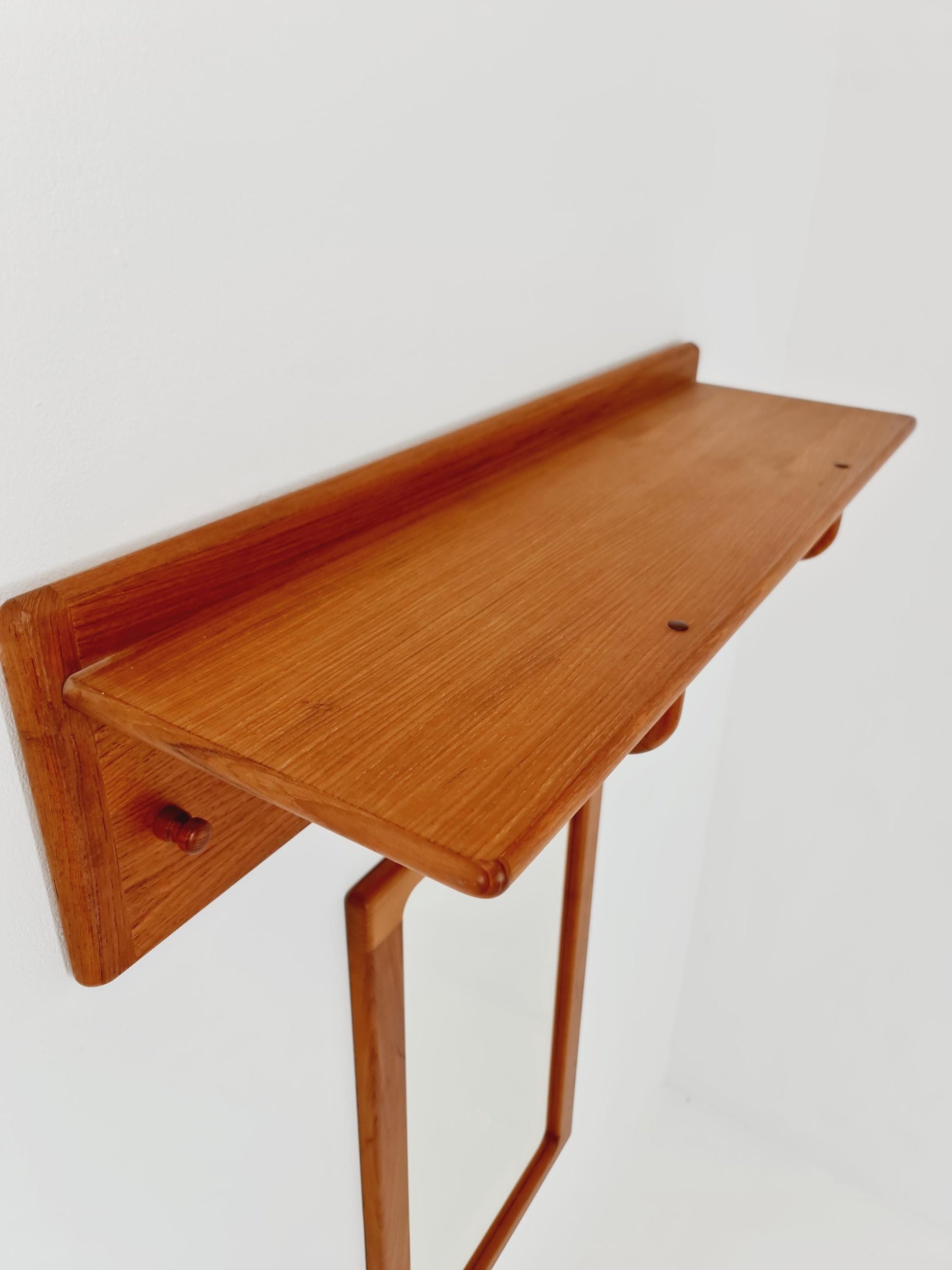 Mid century Danish Wardarobe Set with Mirror By Silkborg Møbelfabrik, teak wall coat rack 1960s