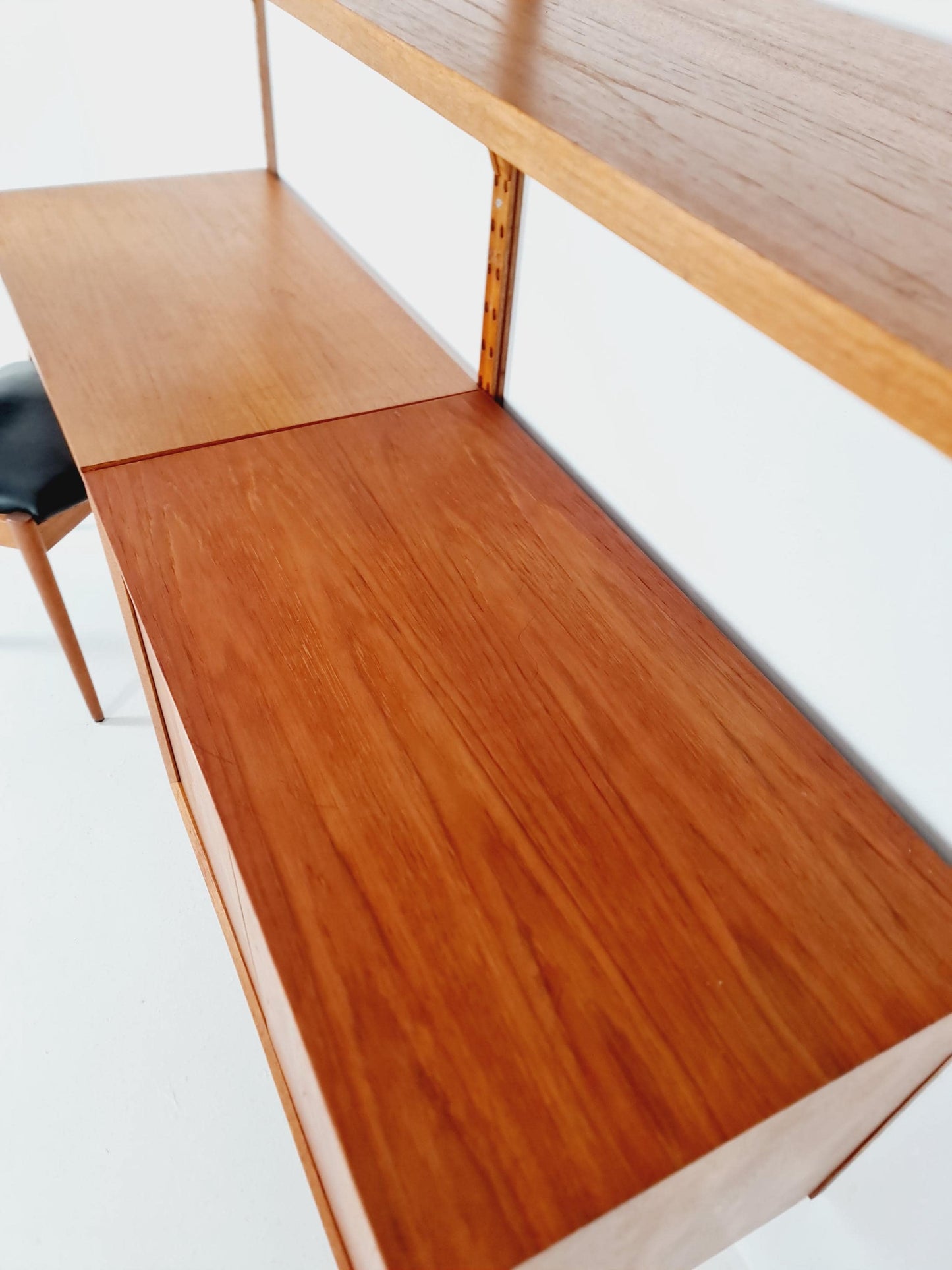 Mid century Danish Teak Wall Unit with cabinet /Desk and vitrine by Poul Cadovius for Royal,Denmark, 1960s