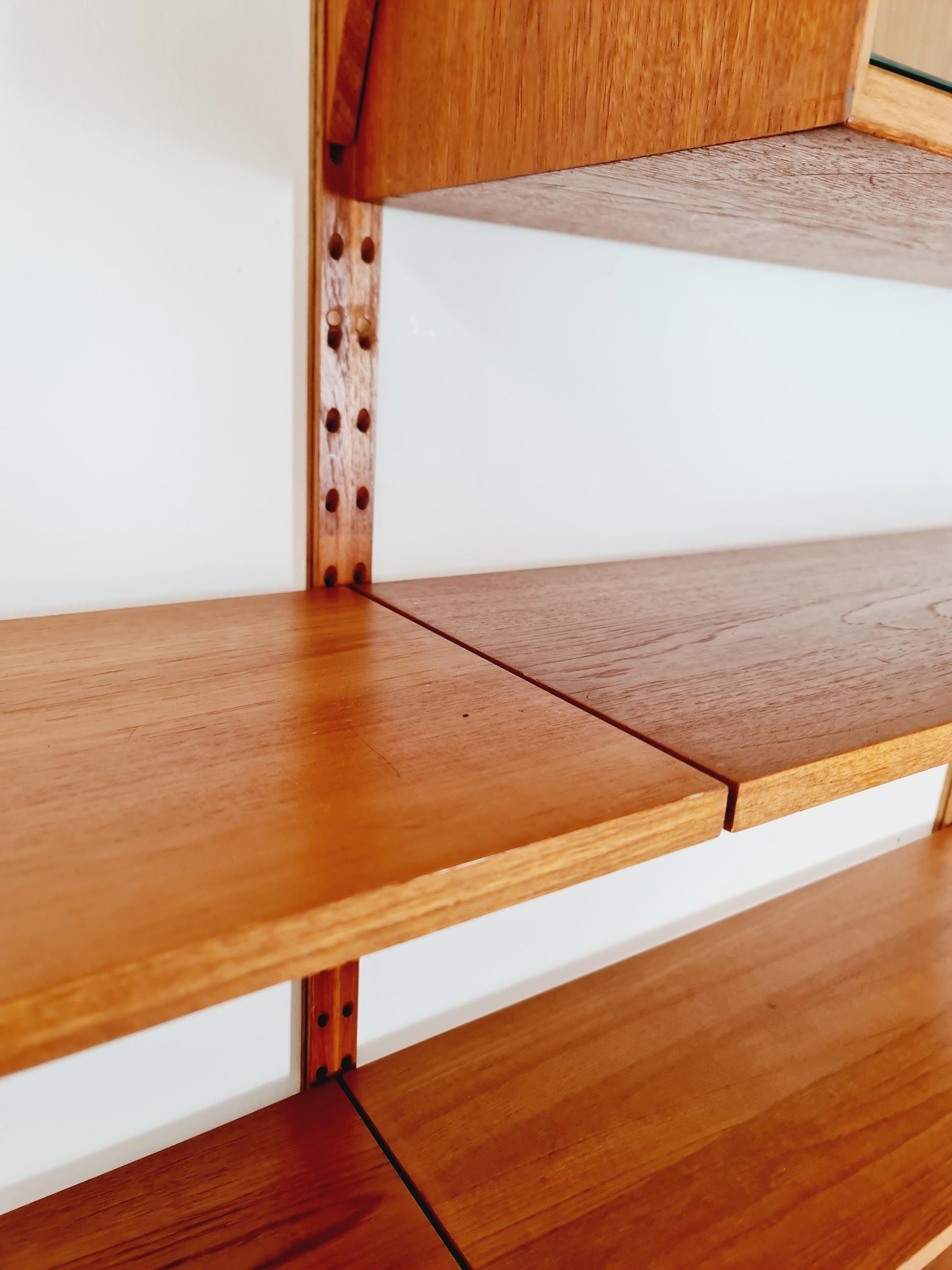 Mid century Danish Teak Wall Unit with cabinet /Desk and vitrine by Poul Cadovius for Royal,Denmark, 1960s