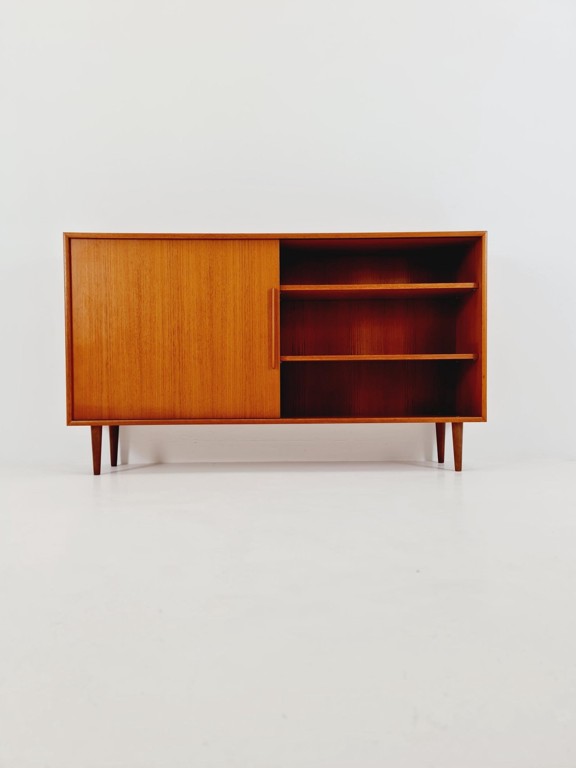 Midcentury vintage Highboard teak German cabinet book case By WK Möbel ,1960s