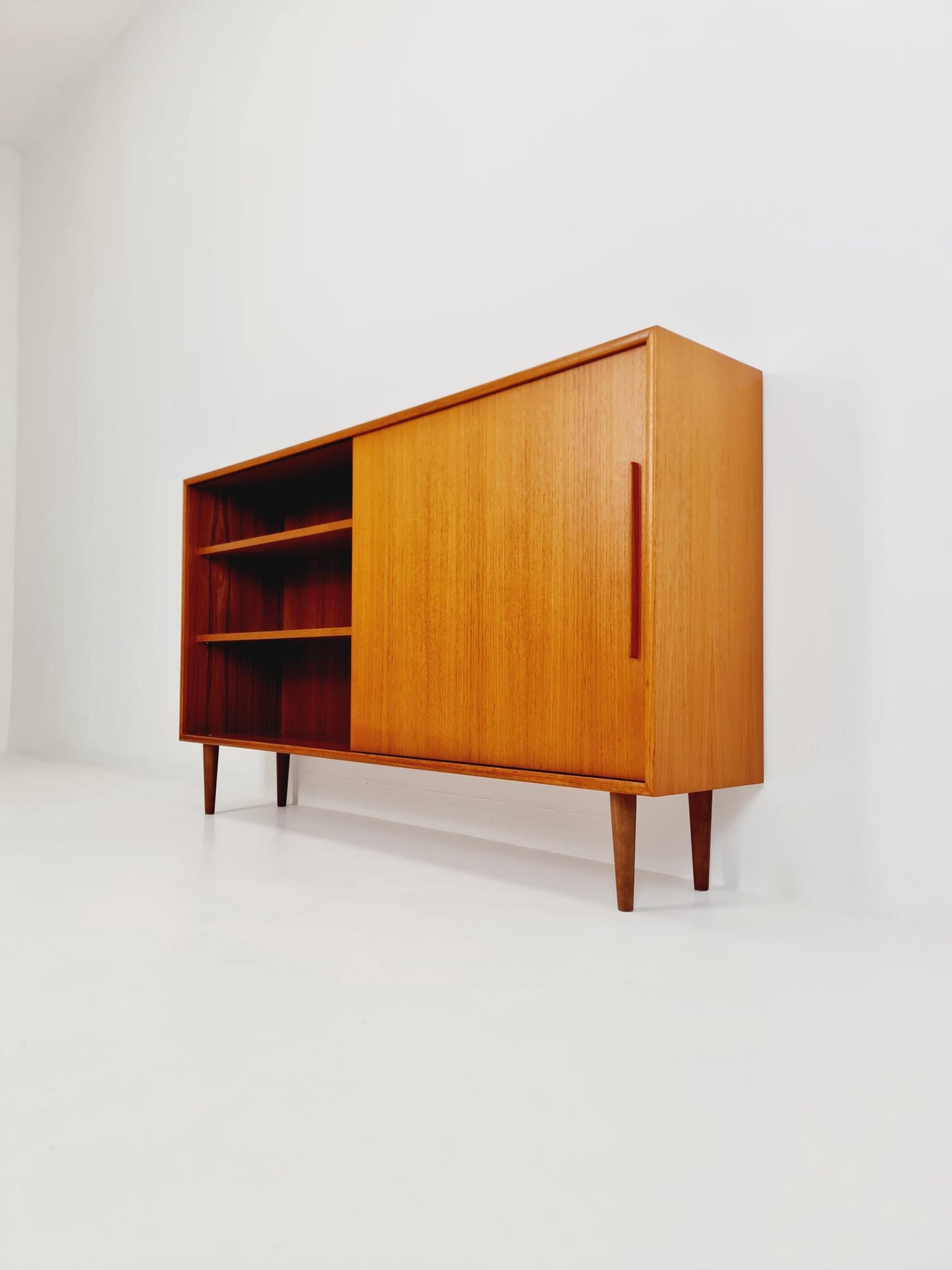 Midcentury vintage Highboard teak German cabinet book case By WK Möbel ,1960s