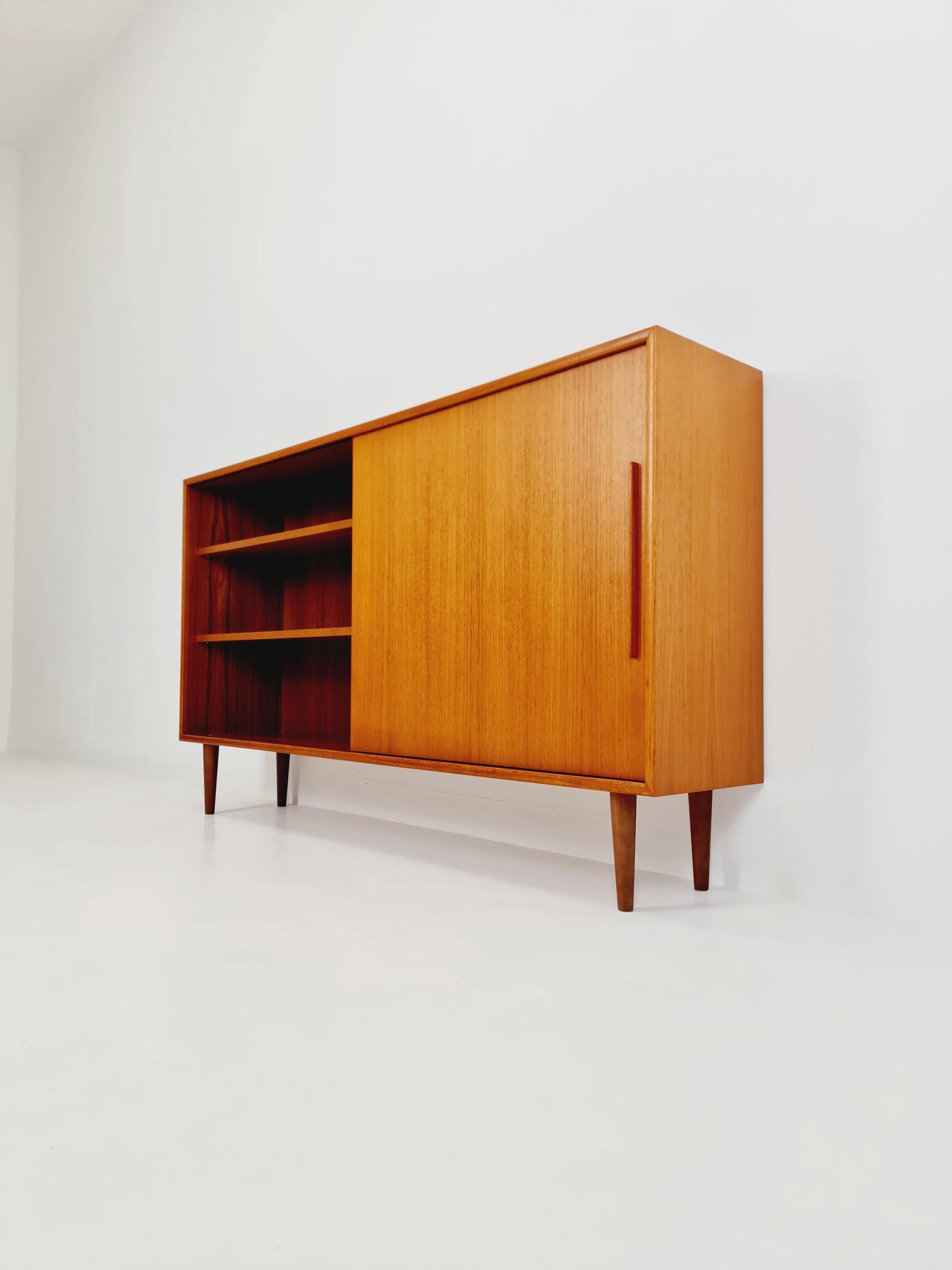 Midcentury vintage Highboard teak German cabinet book case By WK Möbel ,1960s