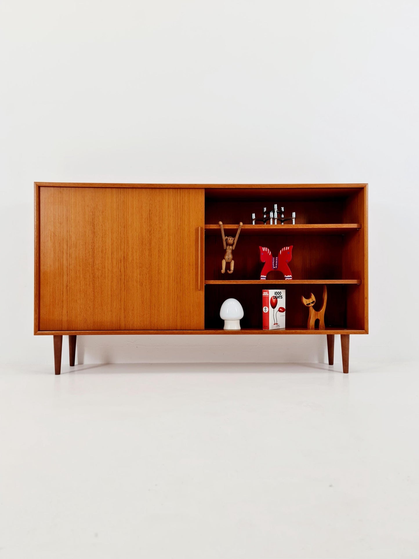 Midcentury vintage Highboard teak German cabinet book case By WK Möbel ,1960s