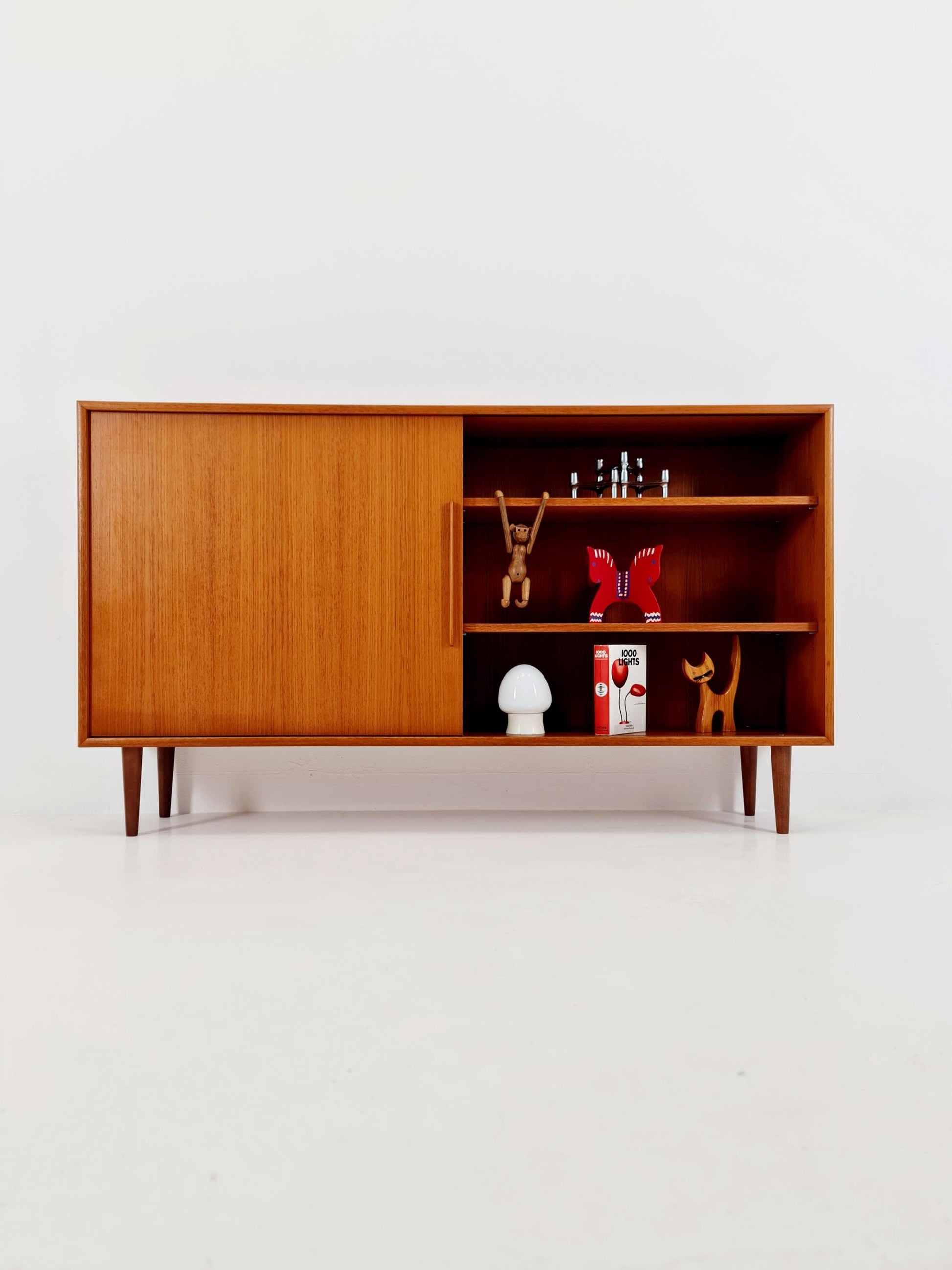 Midcentury vintage Highboard teak German cabinet book case By WK Möbel ,1960s