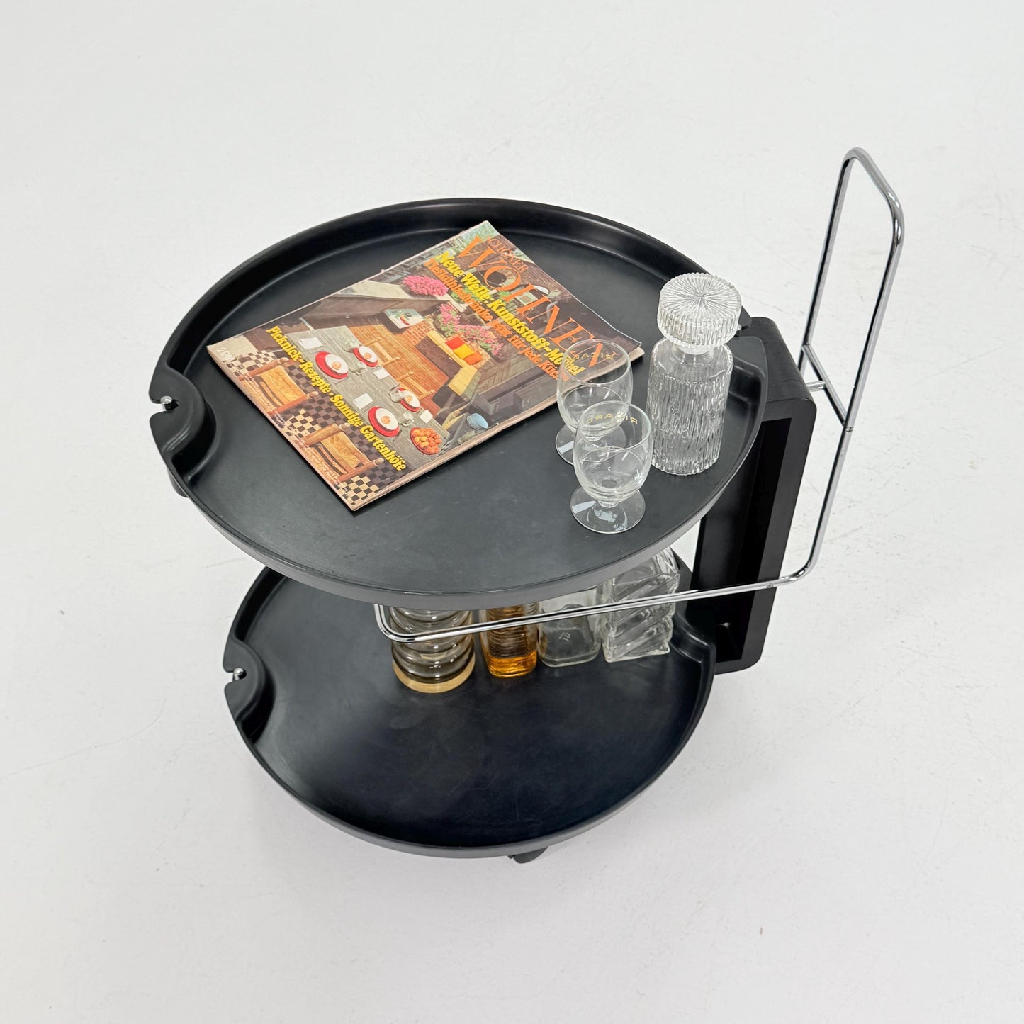 Mid century Rosenthal Service Trolley by Waldemar Rothe – 1980s German Bar Cart with Removable Trays