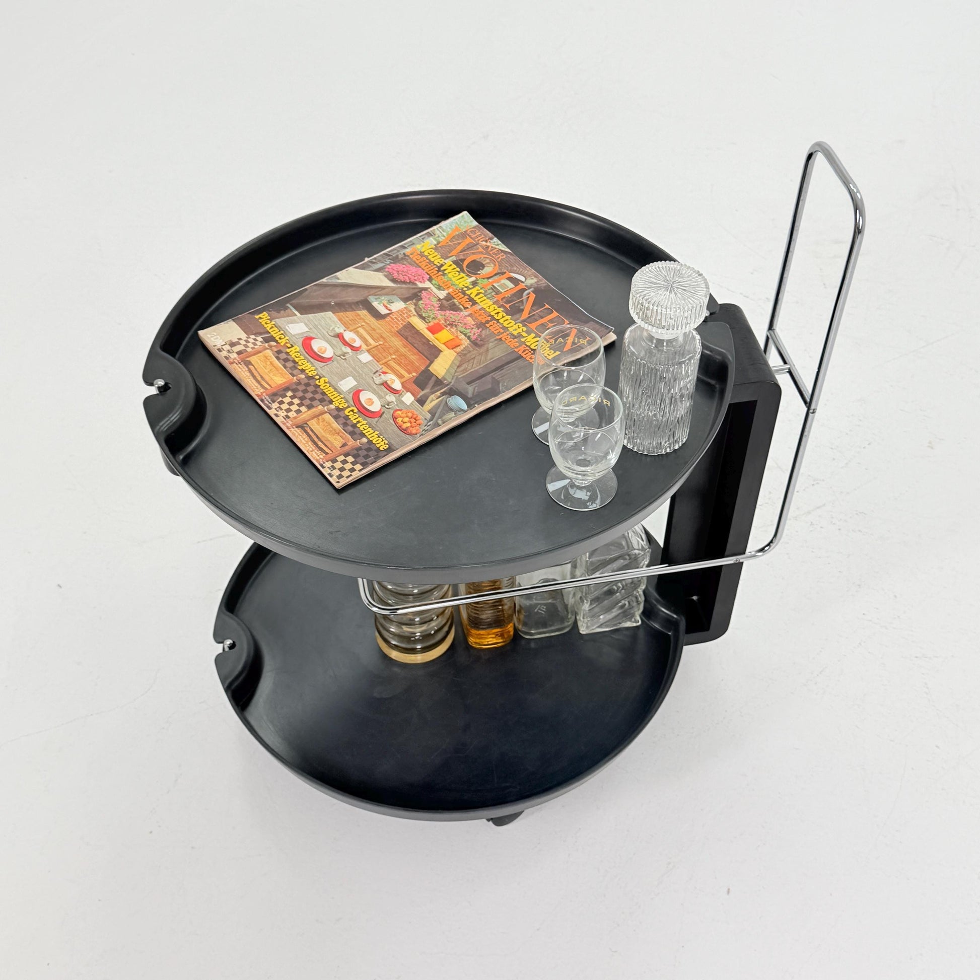 Mid century Rosenthal Service Trolley by Waldemar Rothe – 1980s German Bar Cart with Removable Trays